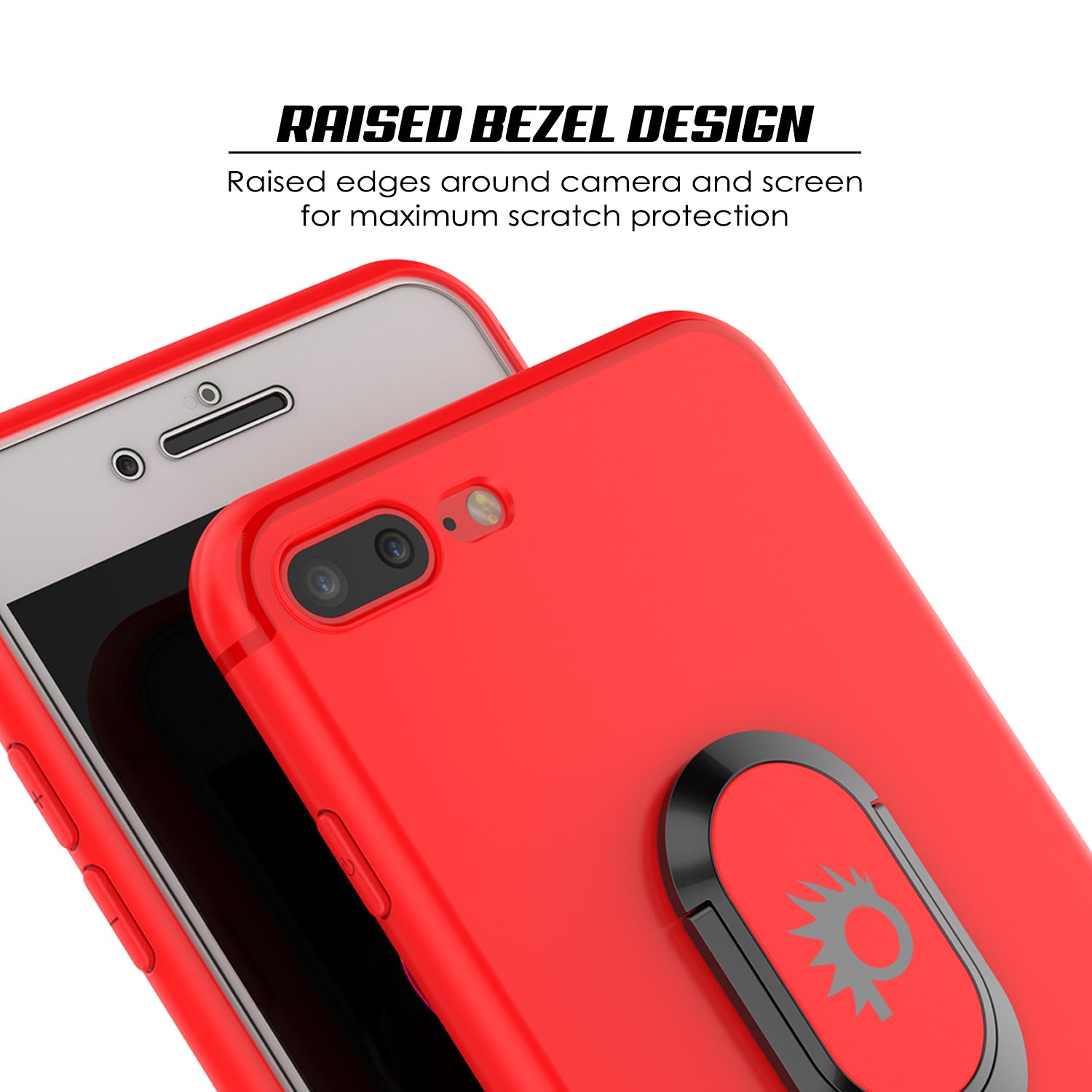 iPhone 8 PLUS Case, Punkcase Magnetix Protective TPU Cover W/ Kickstand, Tempered Glass Screen Protector [Red]