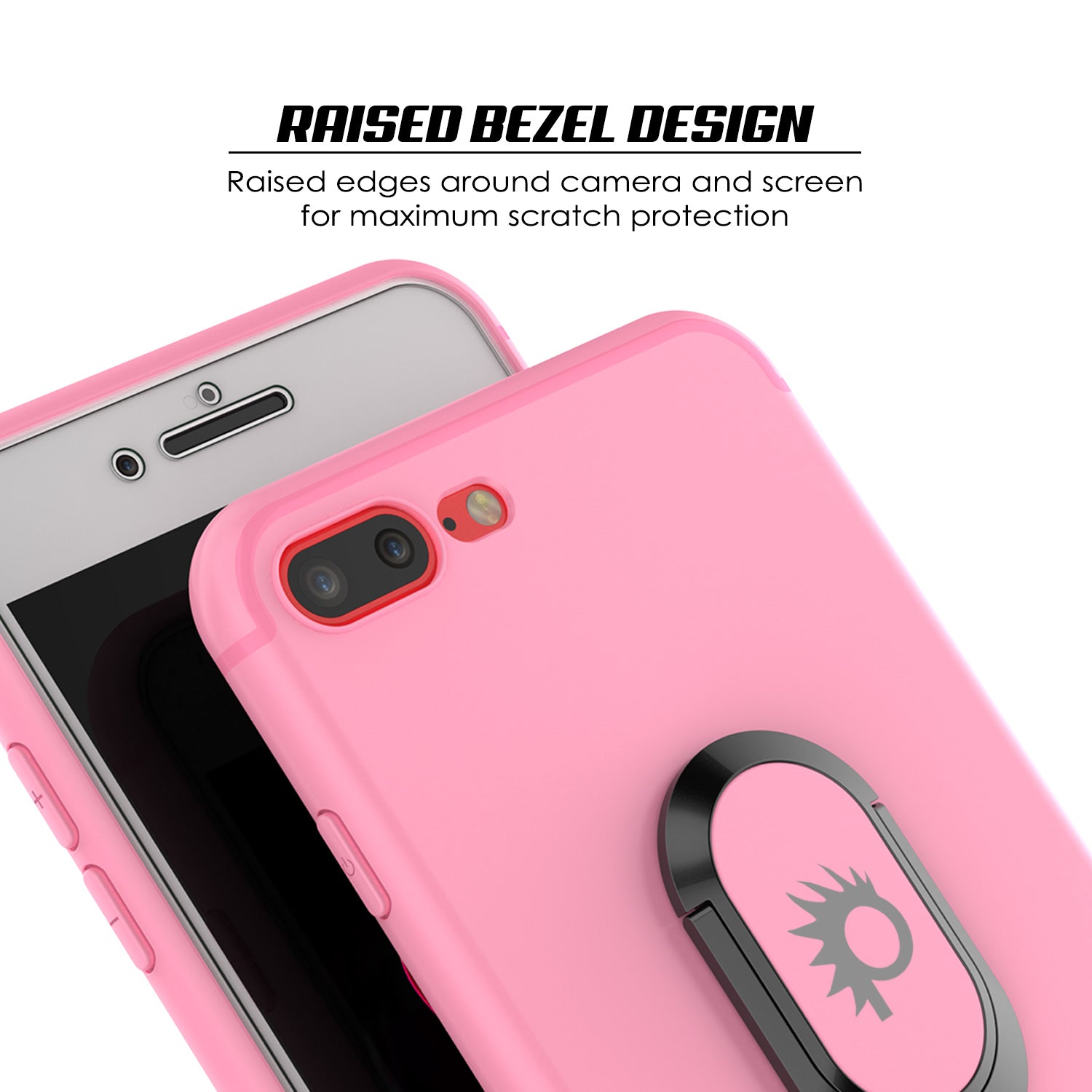 iPhone 8 PLUS Case, Punkcase Magnetix Protective TPU Cover W/ Kickstand, Tempered Glass Screen Protector [Pink]