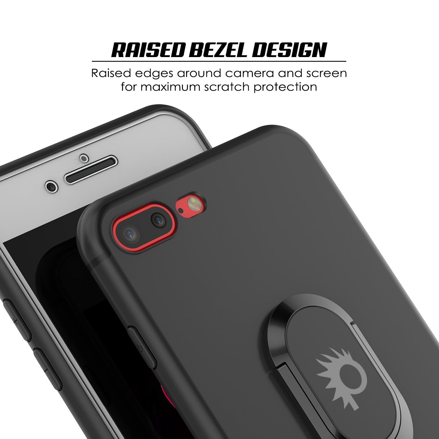 iPhone 8 PLUS Case, Punkcase Magnetix Protective TPU Cover W/ Kickstand, Tempered Glass Screen Protector [Black]