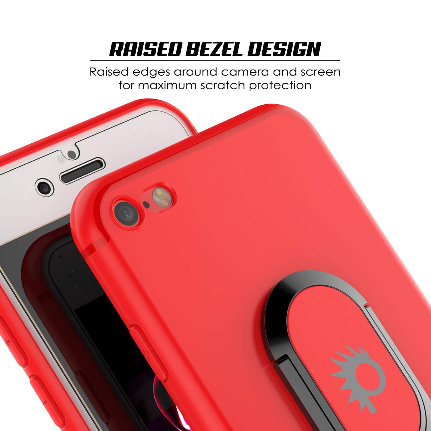 iPhone 8 Case, Punkcase Magnetix Protective TPU Cover W/ Kickstand, Tempered Glass Screen Protector [Red]