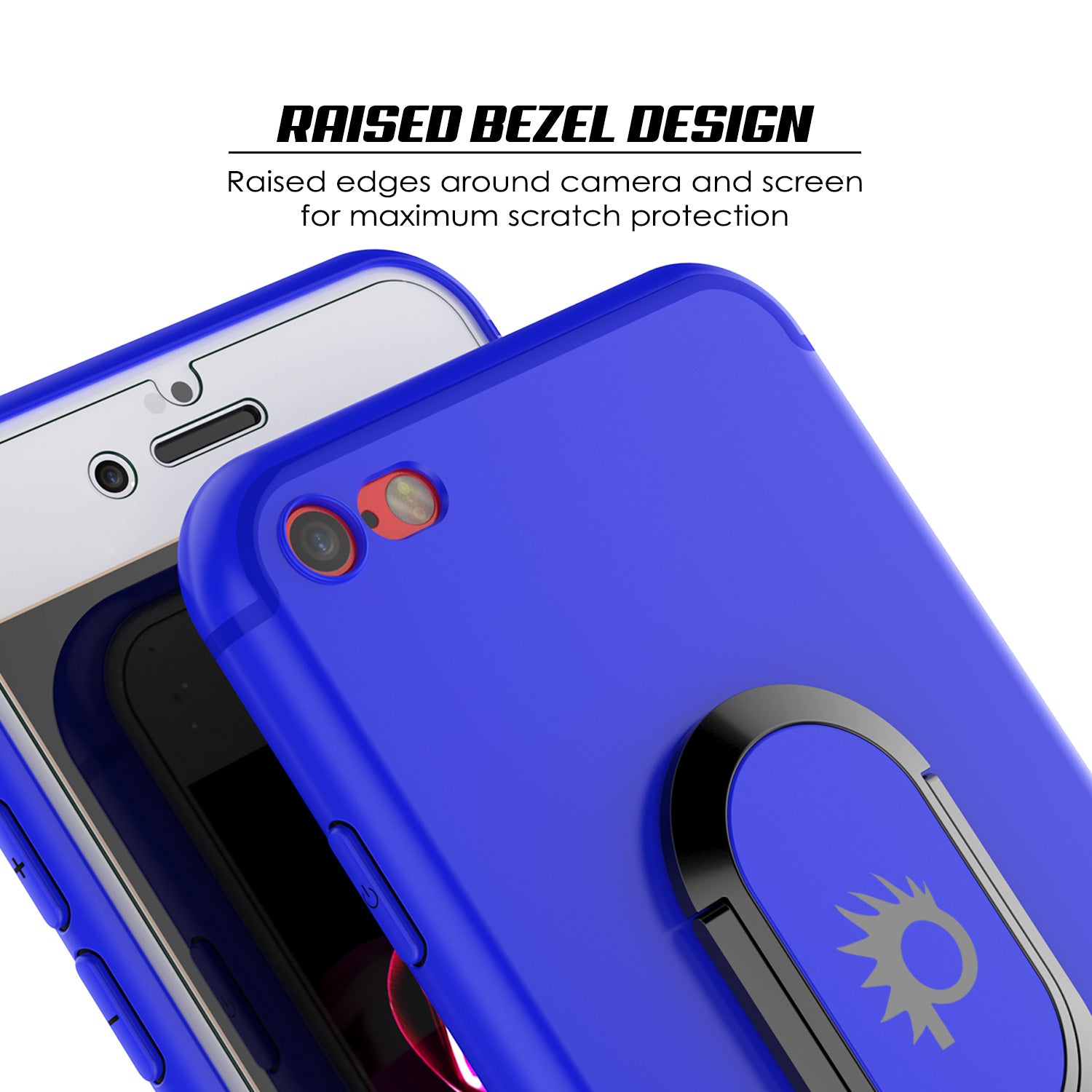 iPhone 8 Case, Punkcase Magnetix Protective TPU Cover W/ Kickstand, PLUS Tempered Glass Screen Protector [Blue]