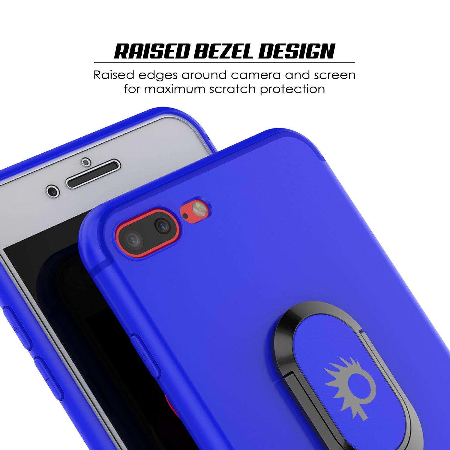 iPhone 8 PLUS Case, Punkcase Magnetix Protective TPU Cover W/ Kickstand, Tempered Glass Screen Protector [Blue]