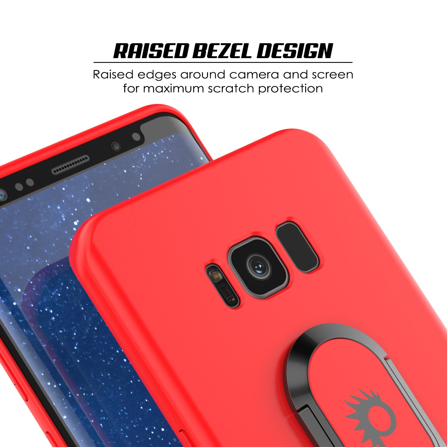 Galaxy S8 PLUS, Punkcase Magnetix Protective TPU Cover W/ Kickstand, Screen Protector [Red]