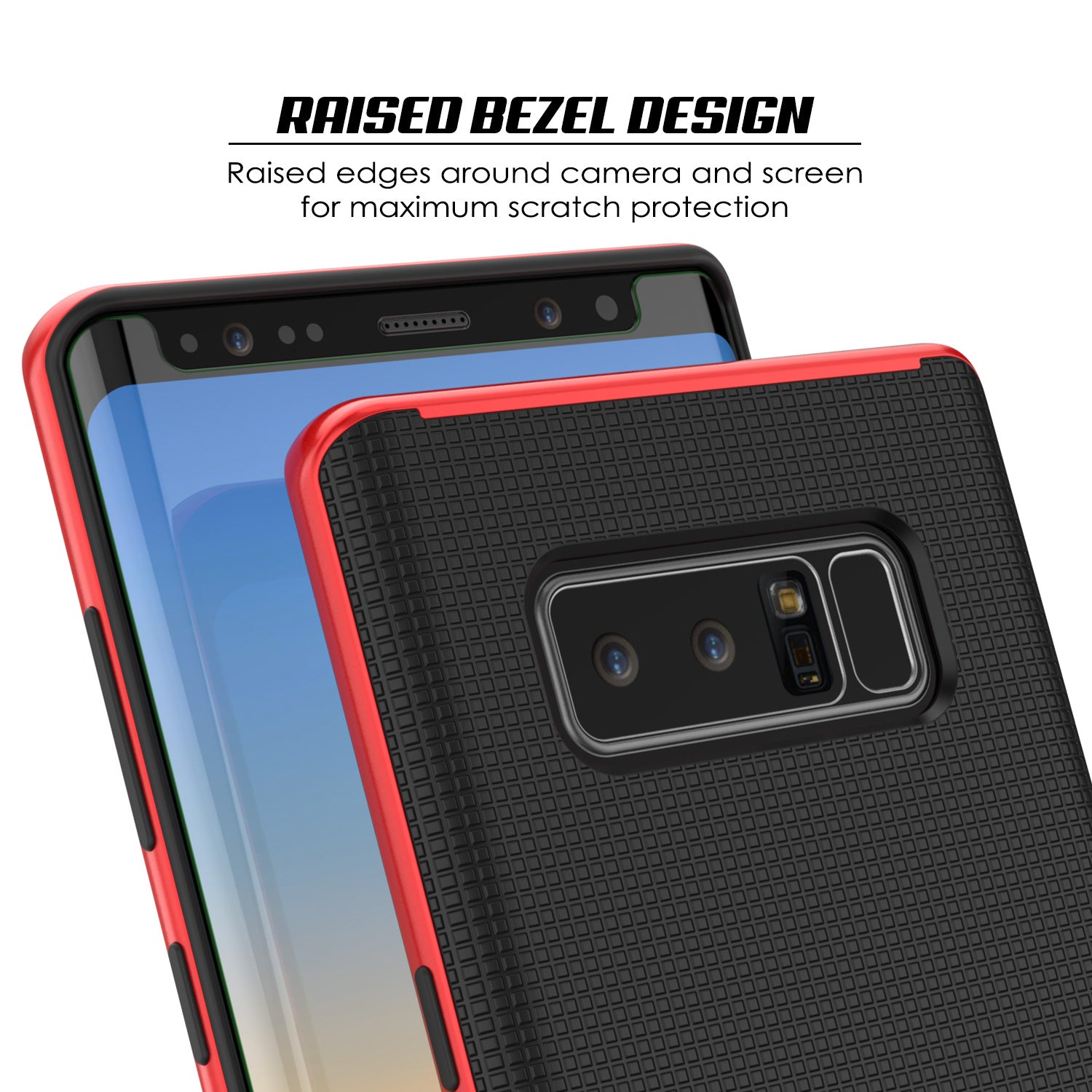 Galaxy Note 8 Hybrid 3-Piece Anti-Shock Dual Layer Bumper Case | Red