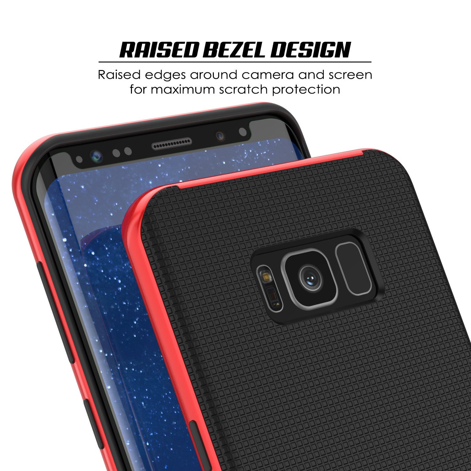 Galaxy S8 Case, PunkCase Stealth Red Series Hybrid 3-Piece Shockproof Dual Layer Cover