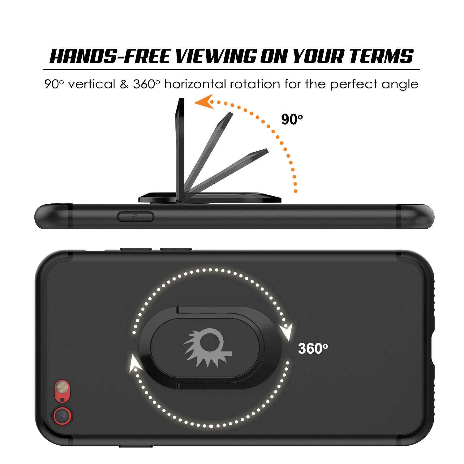 iPhone 8 Case, Punkcase Magnetix Protective TPU Cover W/ Kickstand, PLUS Tempered Glass Screen Protector [Black]