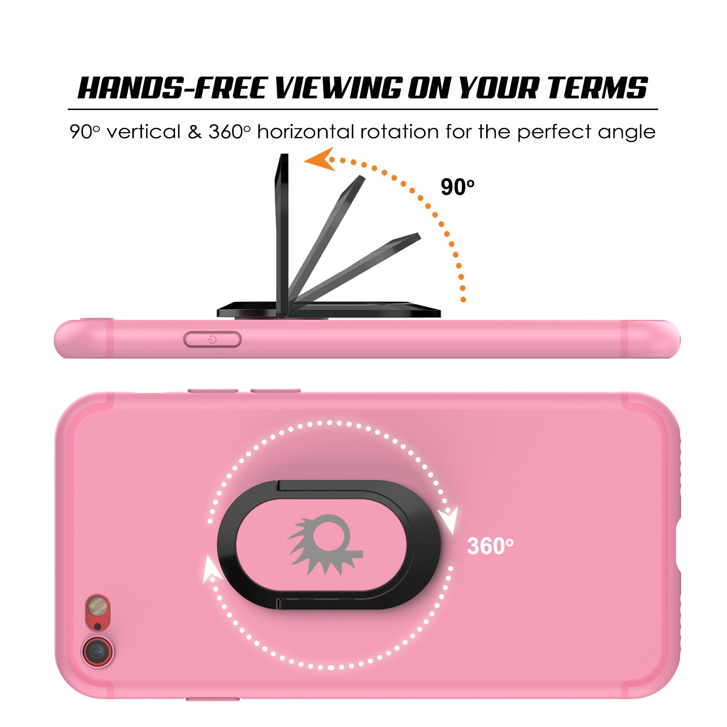 iPhone 8 Case, Punkcase Magnetix Protective TPU Cover W/ Kickstand, Tempered Glass Screen Protector [pink]