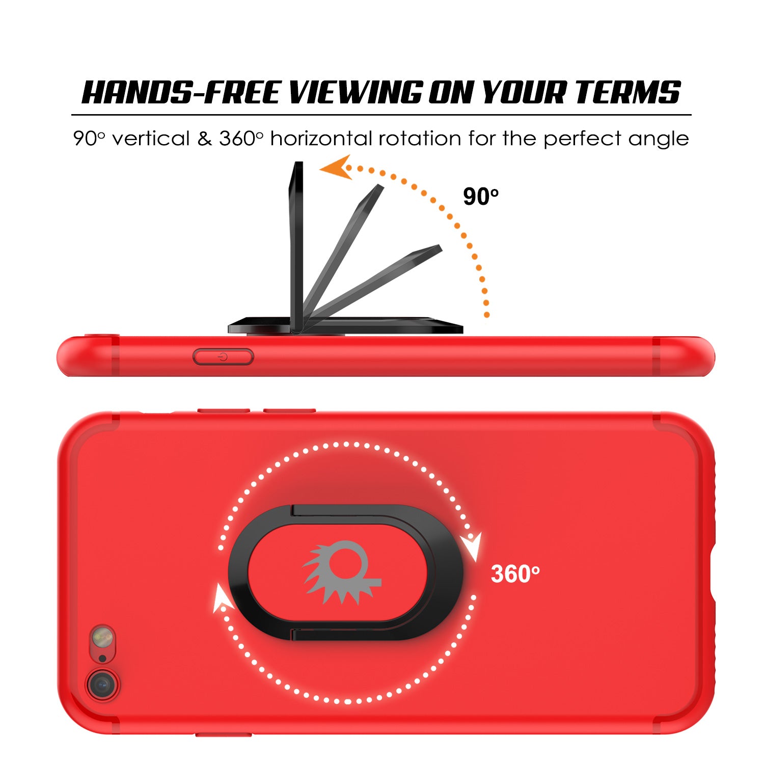 iPhone 8 Case, Punkcase Magnetix Protective TPU Cover W/ Kickstand, Tempered Glass Screen Protector [Red]