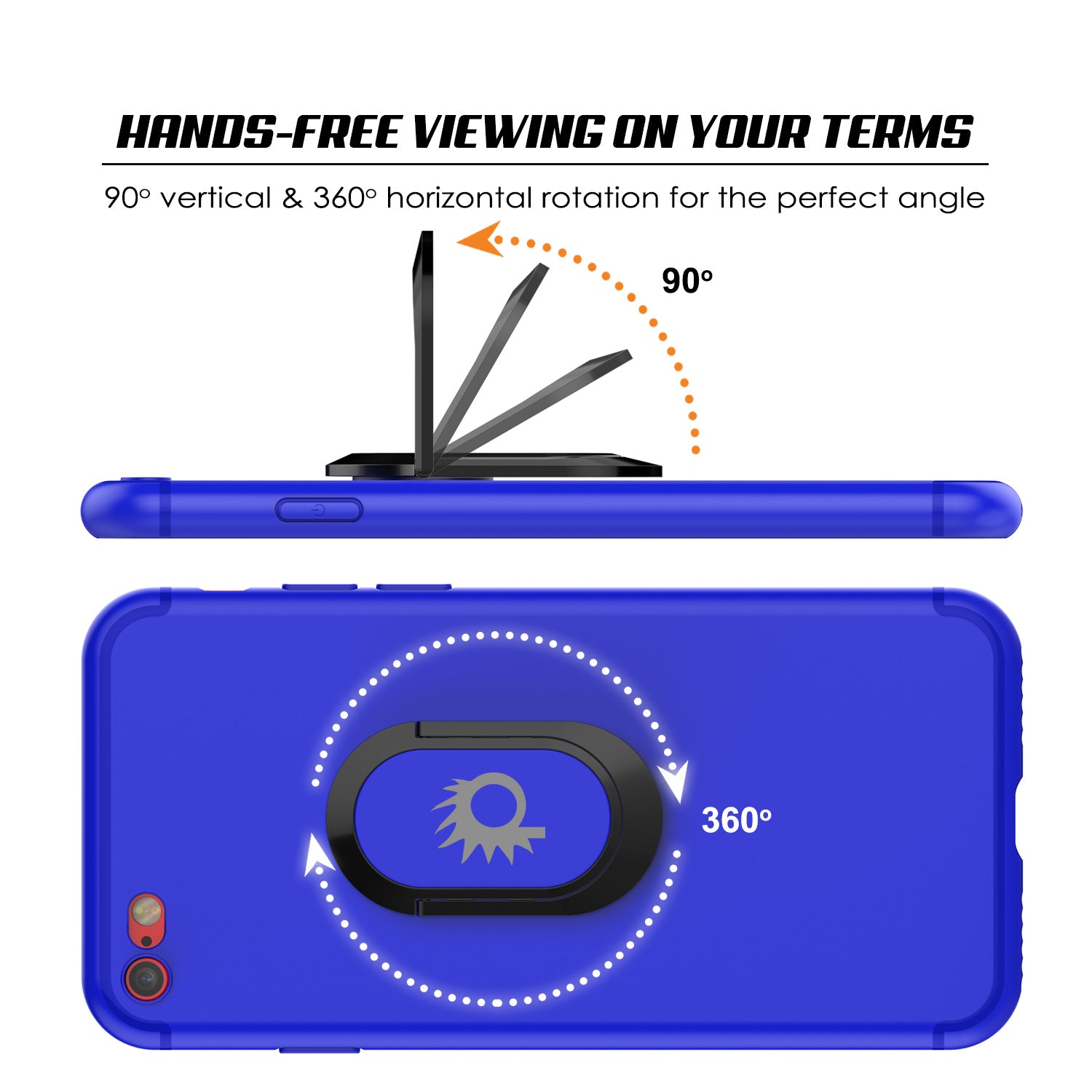 iPhone 8 Case, Punkcase Magnetix Protective TPU Cover W/ Kickstand, PLUS Tempered Glass Screen Protector [Blue]