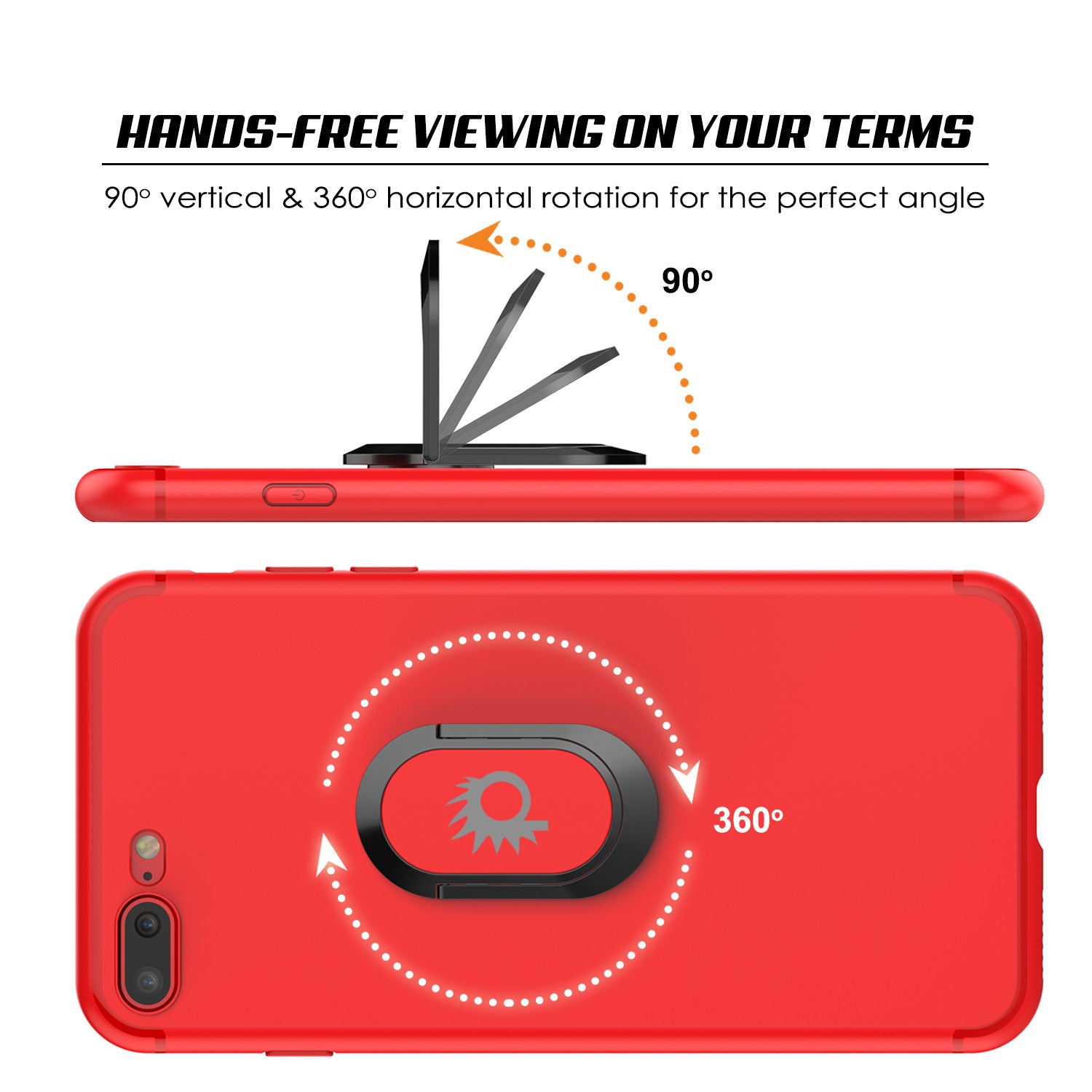 iPhone 8 PLUS Case, Punkcase Magnetix Protective TPU Cover W/ Kickstand, Tempered Glass Screen Protector [Red]