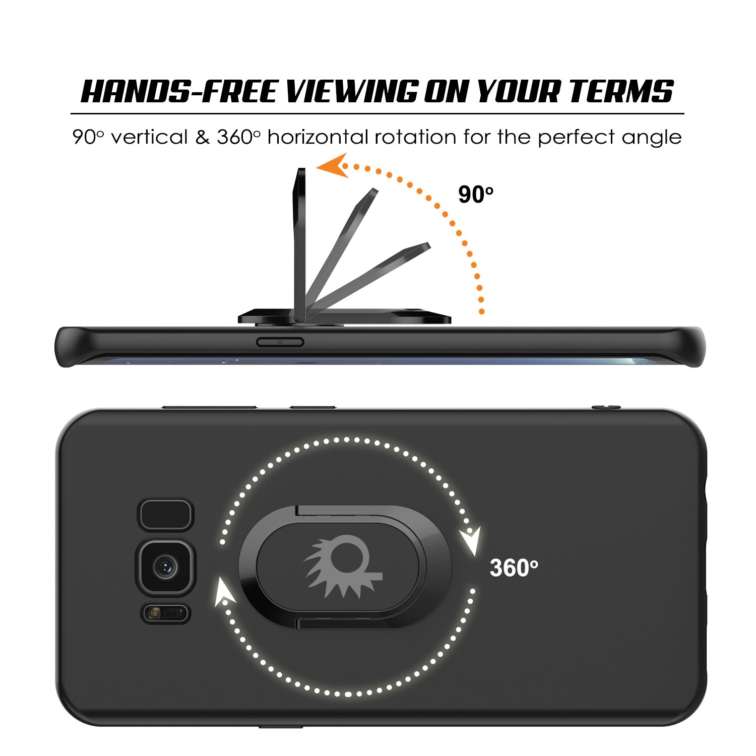 Galaxy S8 PLUS, Punkcase Magnetix Protective TPU Cover W/ Kickstand, Screen Protector [Black]