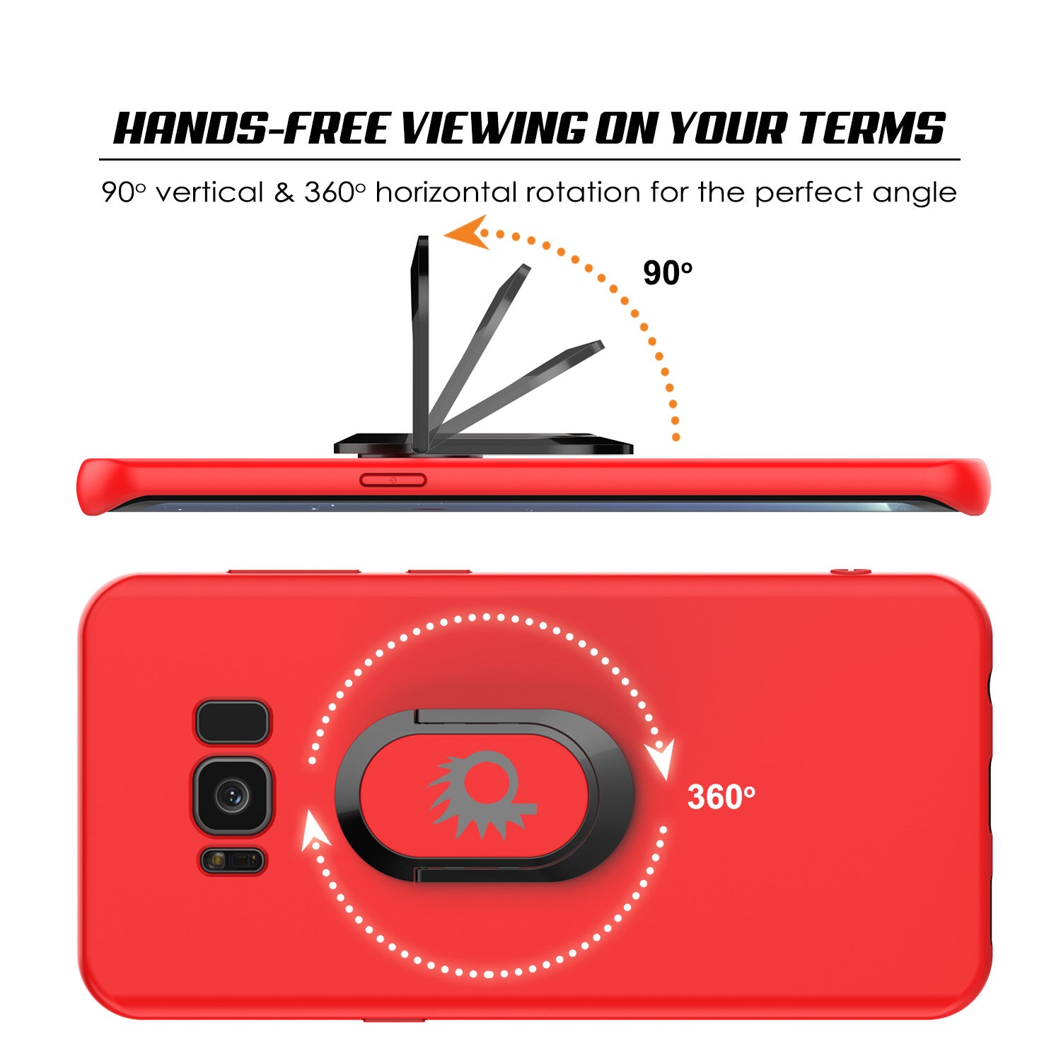 Galaxy S8 PLUS, Punkcase Magnetix Protective TPU Cover W/ Kickstand, Screen Protector [Red]