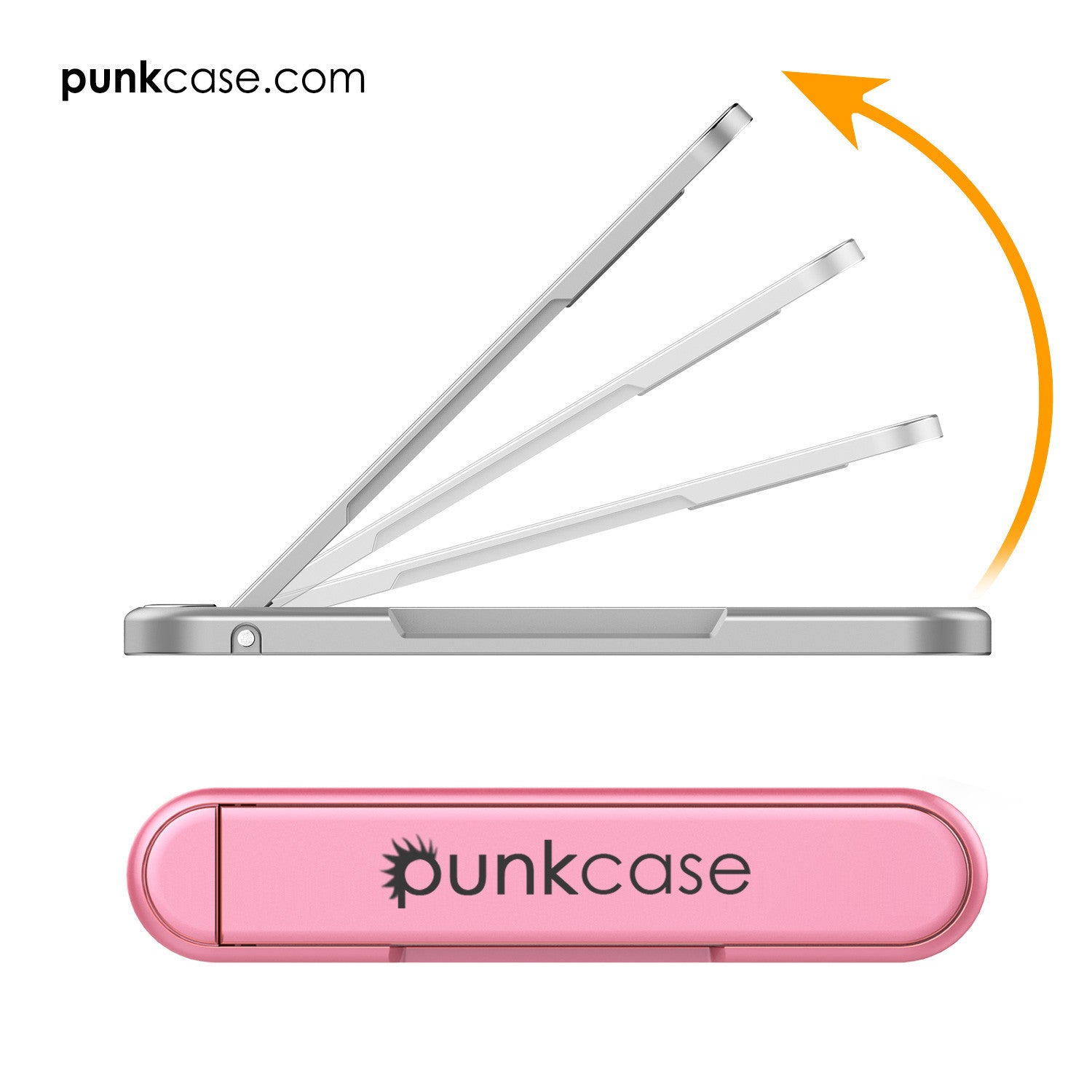 PUNKCASE FlickStick Universal Cell Phone Kickstand for all Mobile Phones & Cases with Flat Backs, One Finger Operation (Pink)
