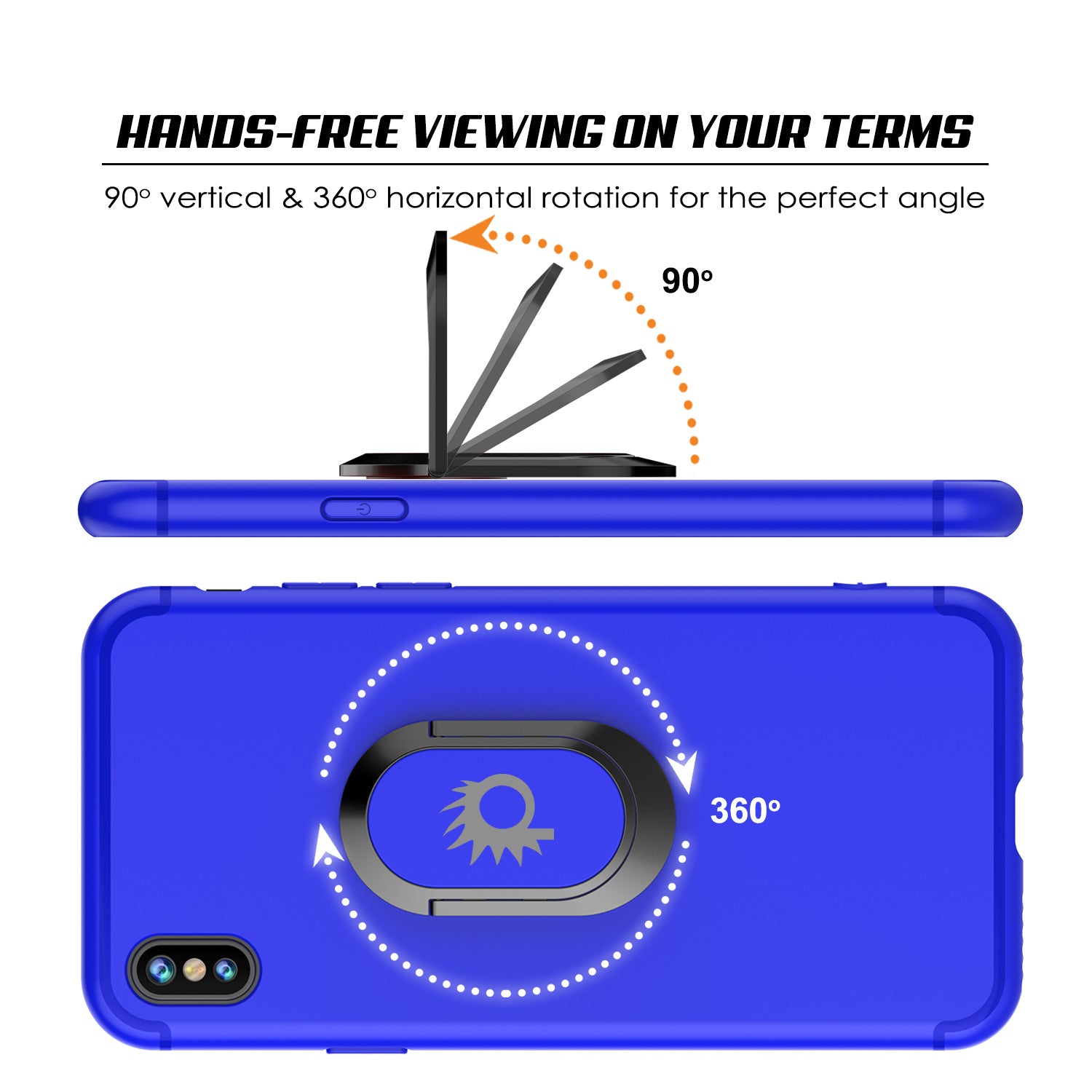 iPhone X Case, Punkcase Magnetix Protective TPU Cover W/ Kickstand, Tempered Glass Screen Protector [Blue]