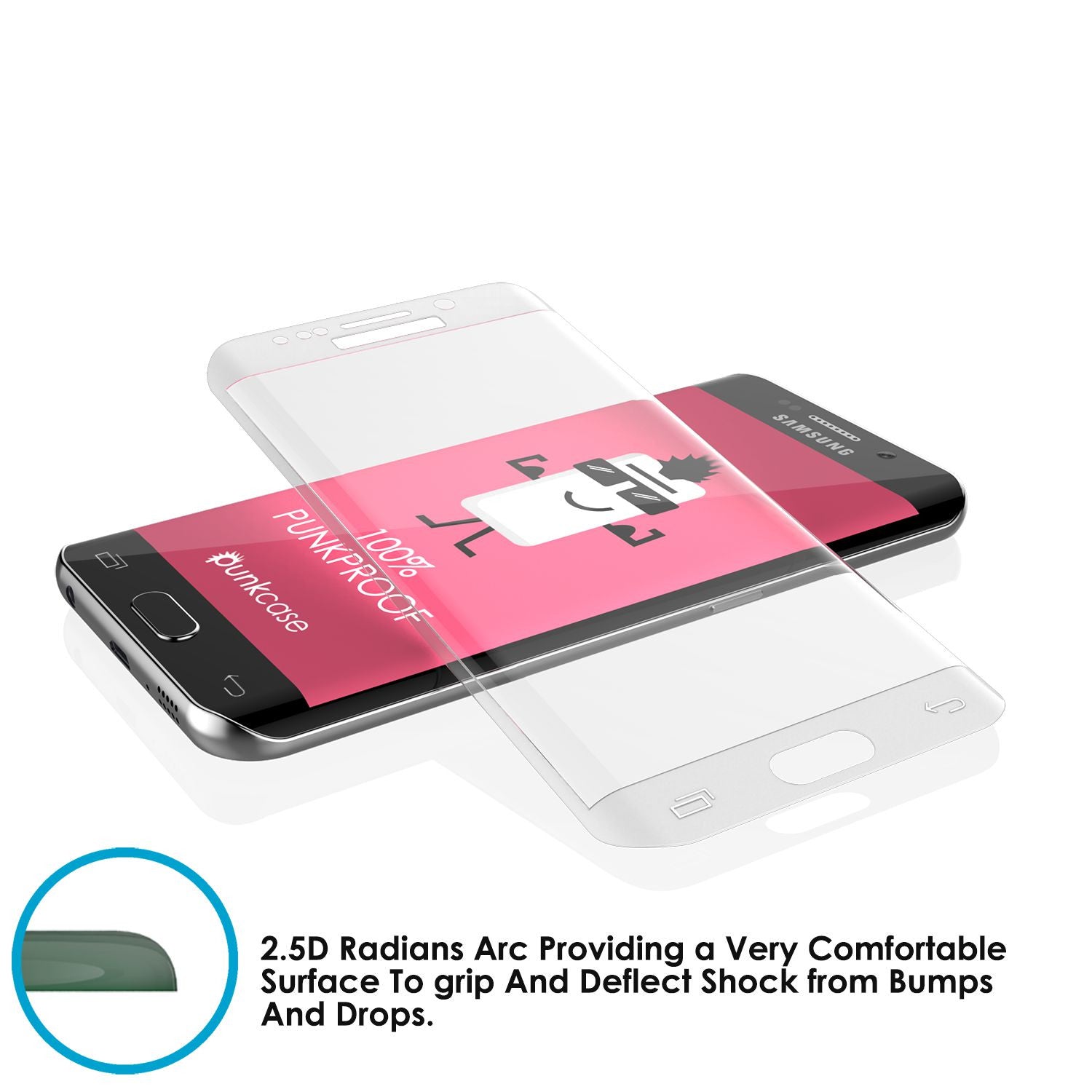 Galaxy S7 Clear Screen Protector, Punkcase Glass SHIELD Tempered Glass Protector 0.33mm Thick 9H