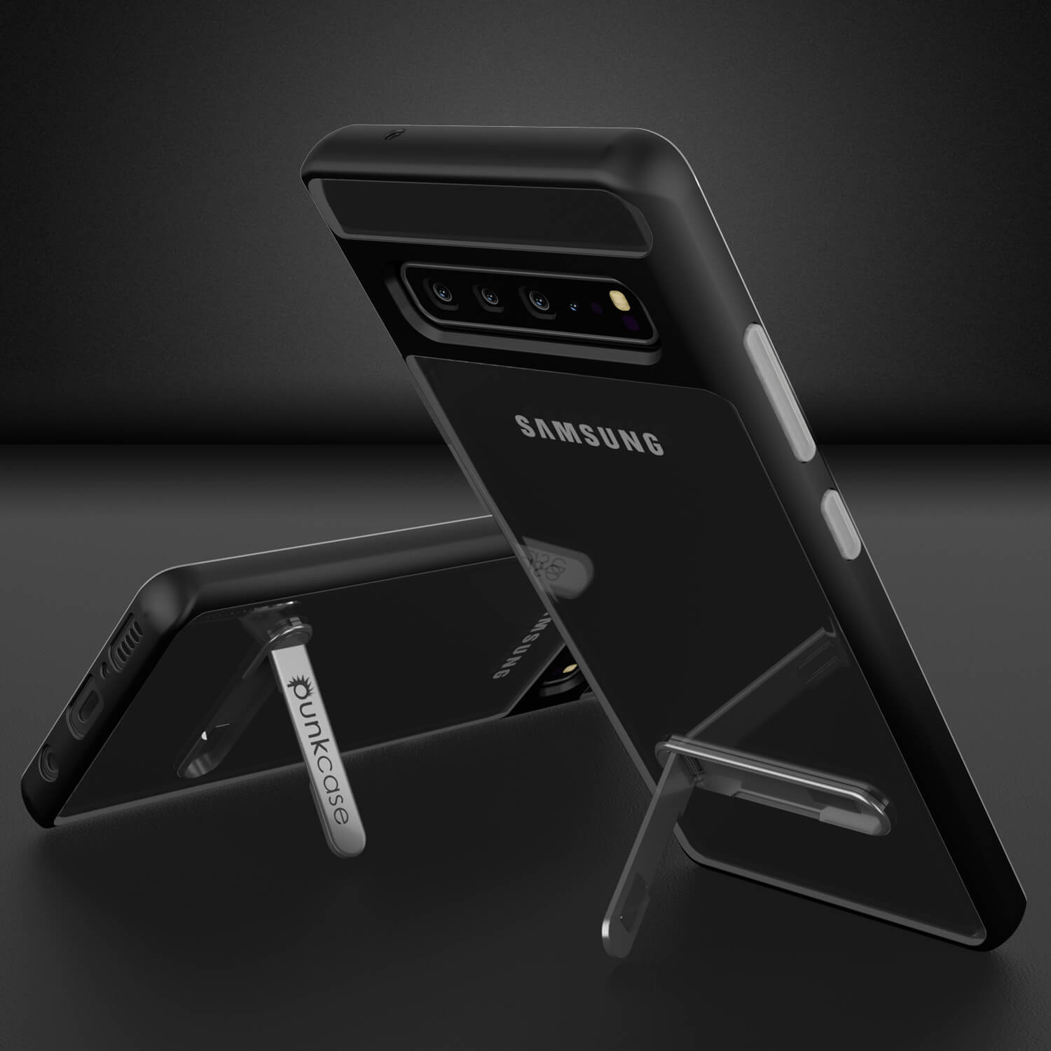 Galaxy S10 5G Case, PUNKcase [LUCID 3.0 Series] [Slim Fit] [Clear Back] Armor Cover w/ Integrated Screen Protector [Black]