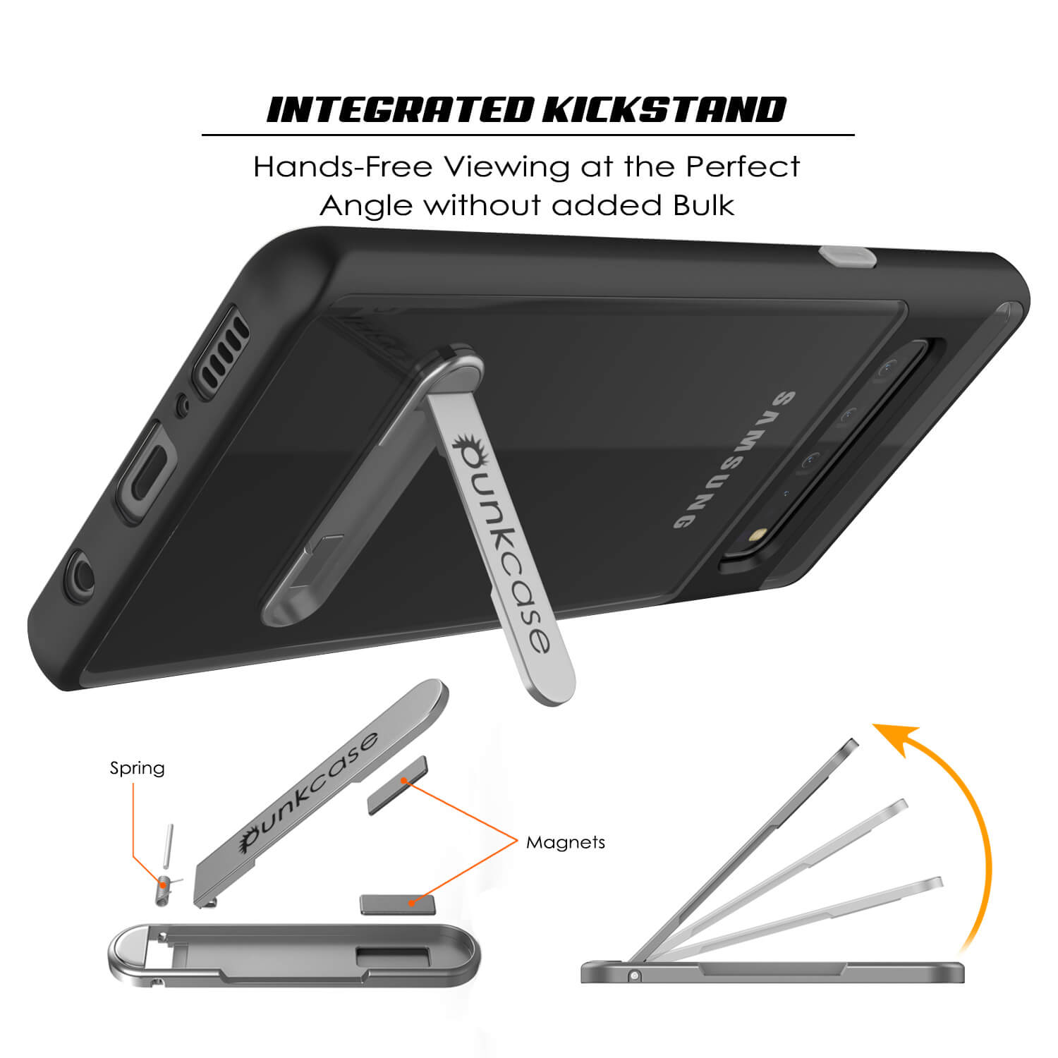 Galaxy S10 5G Case, PUNKcase [LUCID 3.0 Series] [Slim Fit] [Clear Back] Armor Cover w/ Integrated Screen Protector [Black]