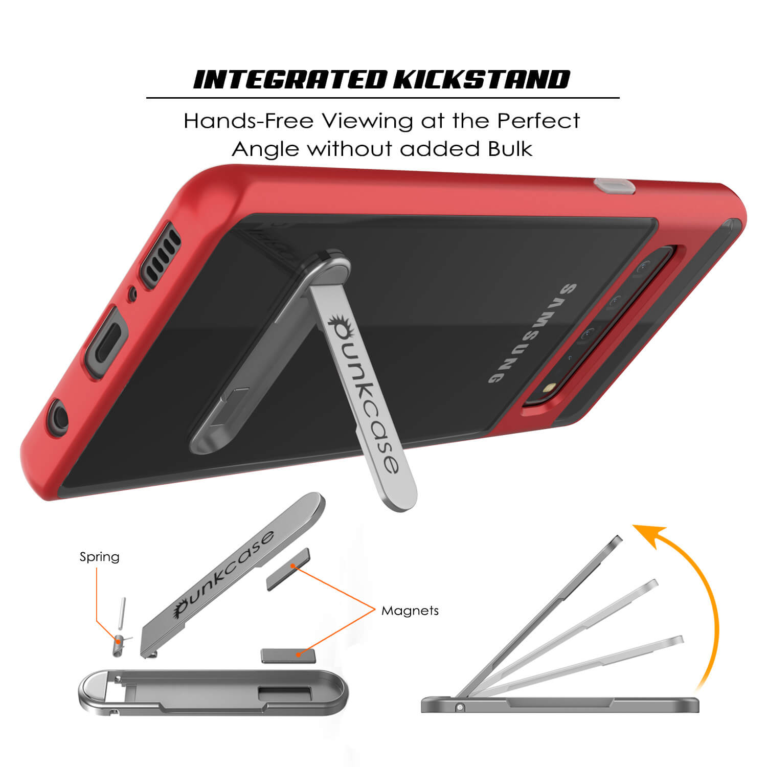 Galaxy S10 5G Case, PUNKcase [LUCID 3.0 Series] [Slim Fit] Armor Cover w/ Integrated Screen Protector [Red]