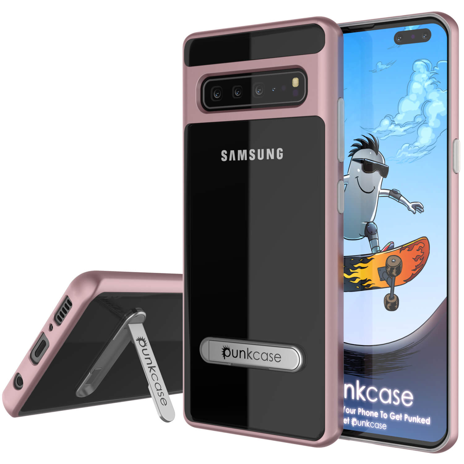 Galaxy S10 5G Case, PUNKcase [LUCID 3.0 Series] [Slim Fit] Armor Cover w/ Integrated Screen Protector [Rose Gold]