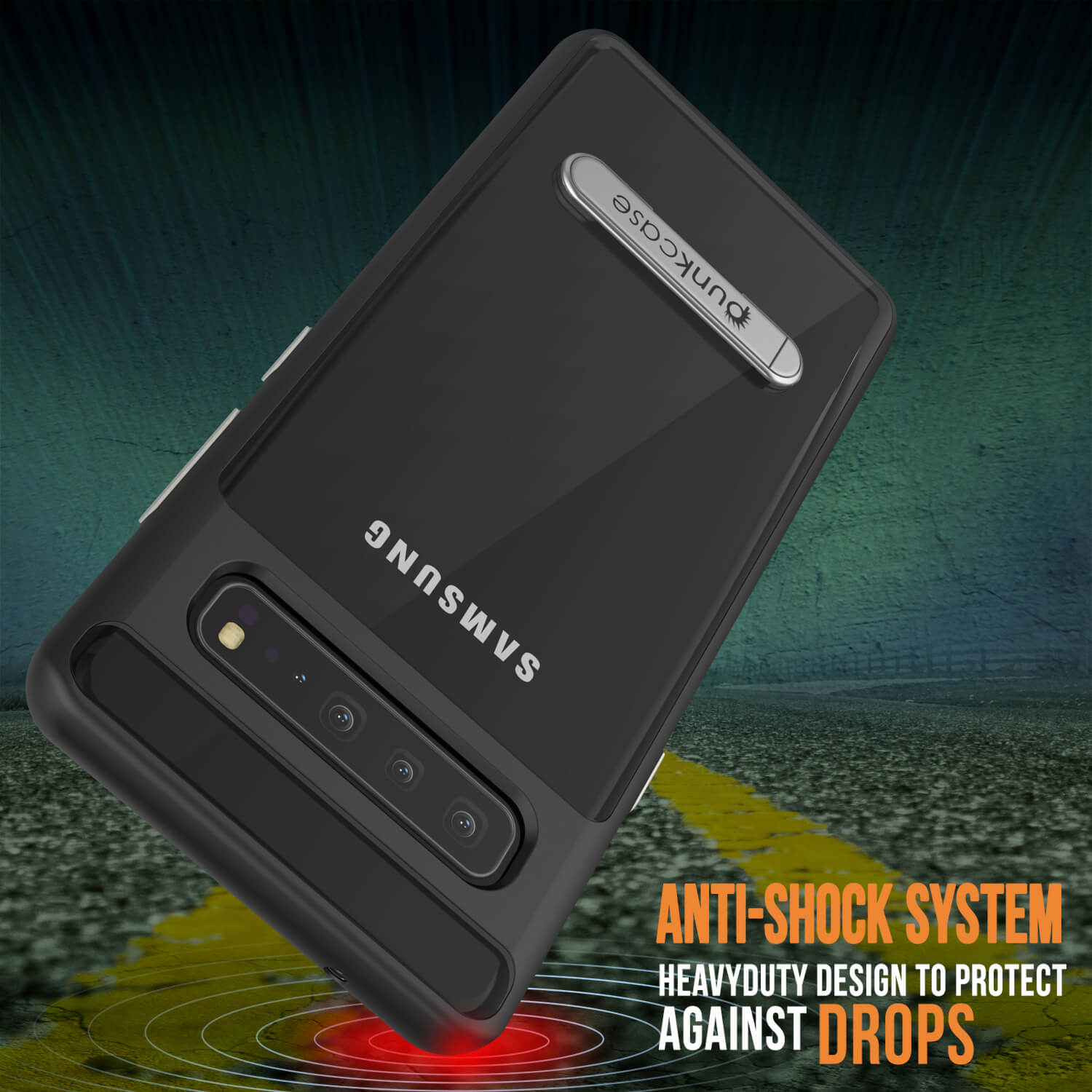 Galaxy S10 5G Case, PUNKcase [LUCID 3.0 Series] [Slim Fit] [Clear Back] Armor Cover w/ Integrated Screen Protector [Black]