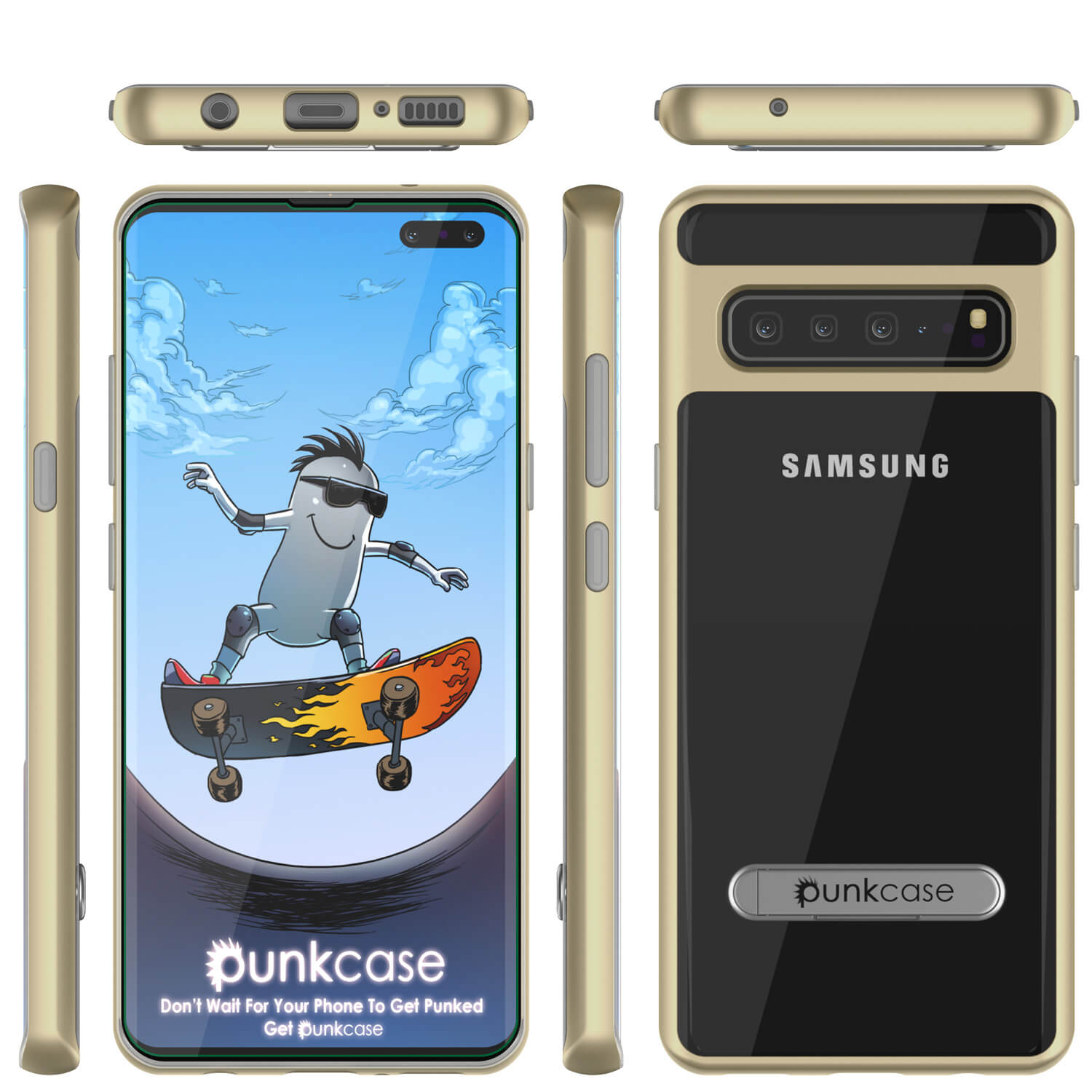 Galaxy S10 5G Case, PUNKcase [LUCID 3.0 Series] [Slim Fit] Armor Cover w/ Integrated Screen Protector [Gold]