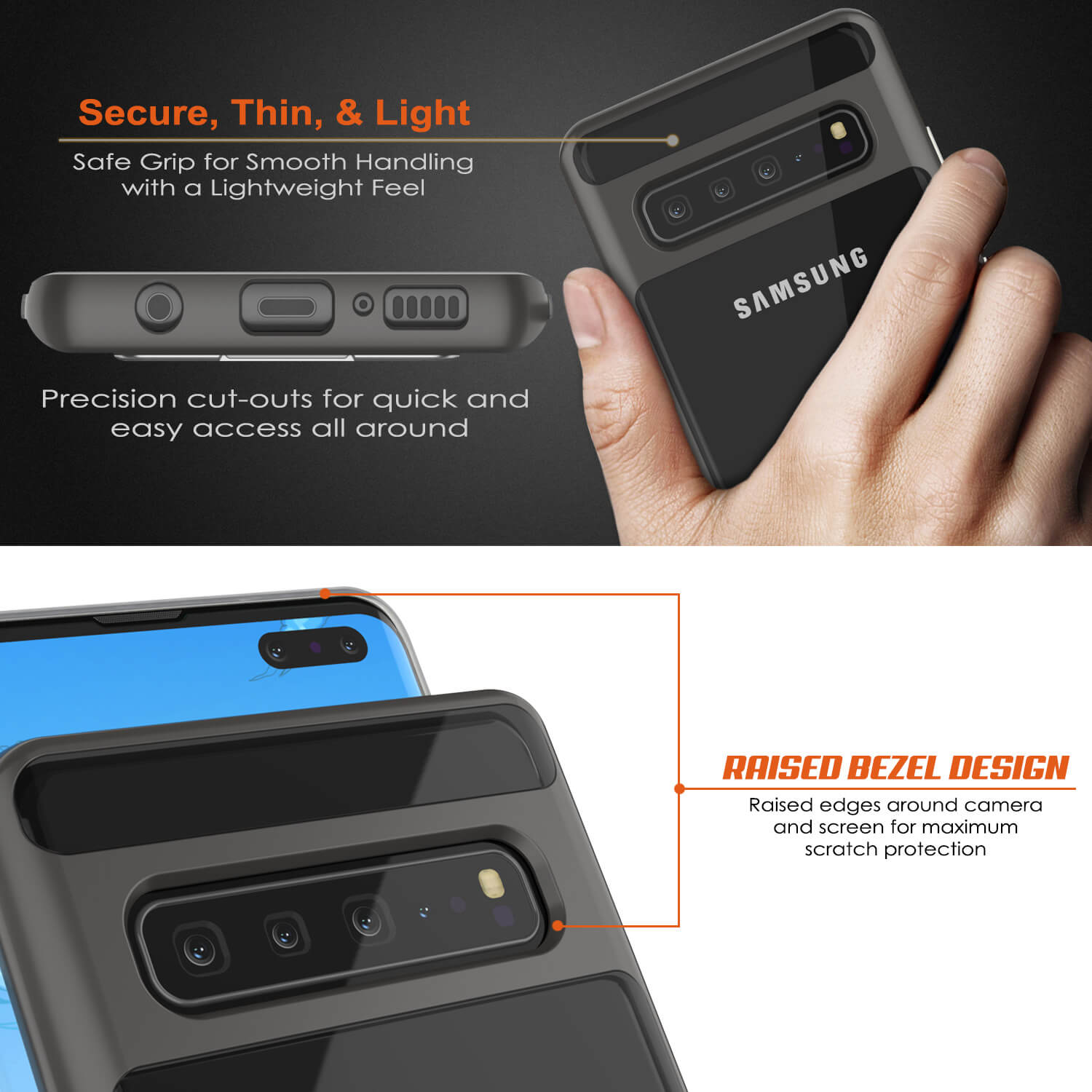 Galaxy S10 5G Case, PUNKcase [LUCID 3.0 Series] [Slim Fit] Armor Cover w/ Integrated Screen Protector [Grey]