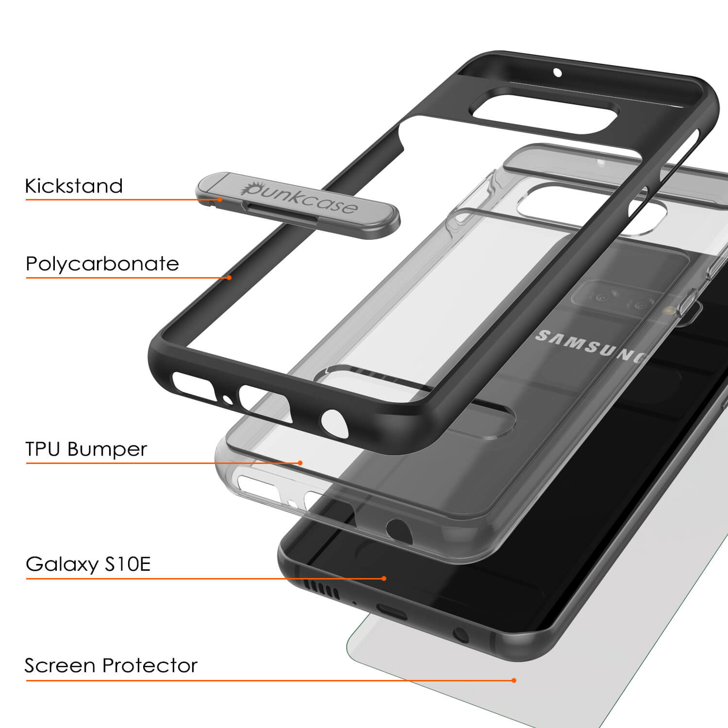 Galaxy S10e Case, PUNKcase [LUCID 3.0 Series] [Slim Fit] [Clear Back] Armor Cover w/ Integrated Screen Protector
