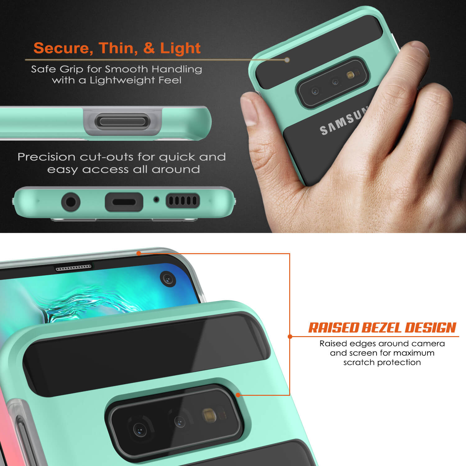 Galaxy S10e Case, PUNKcase [LUCID 3.0 Series] [Slim Fit] Armor Cover w/ Integrated Screen Protector [Teal]