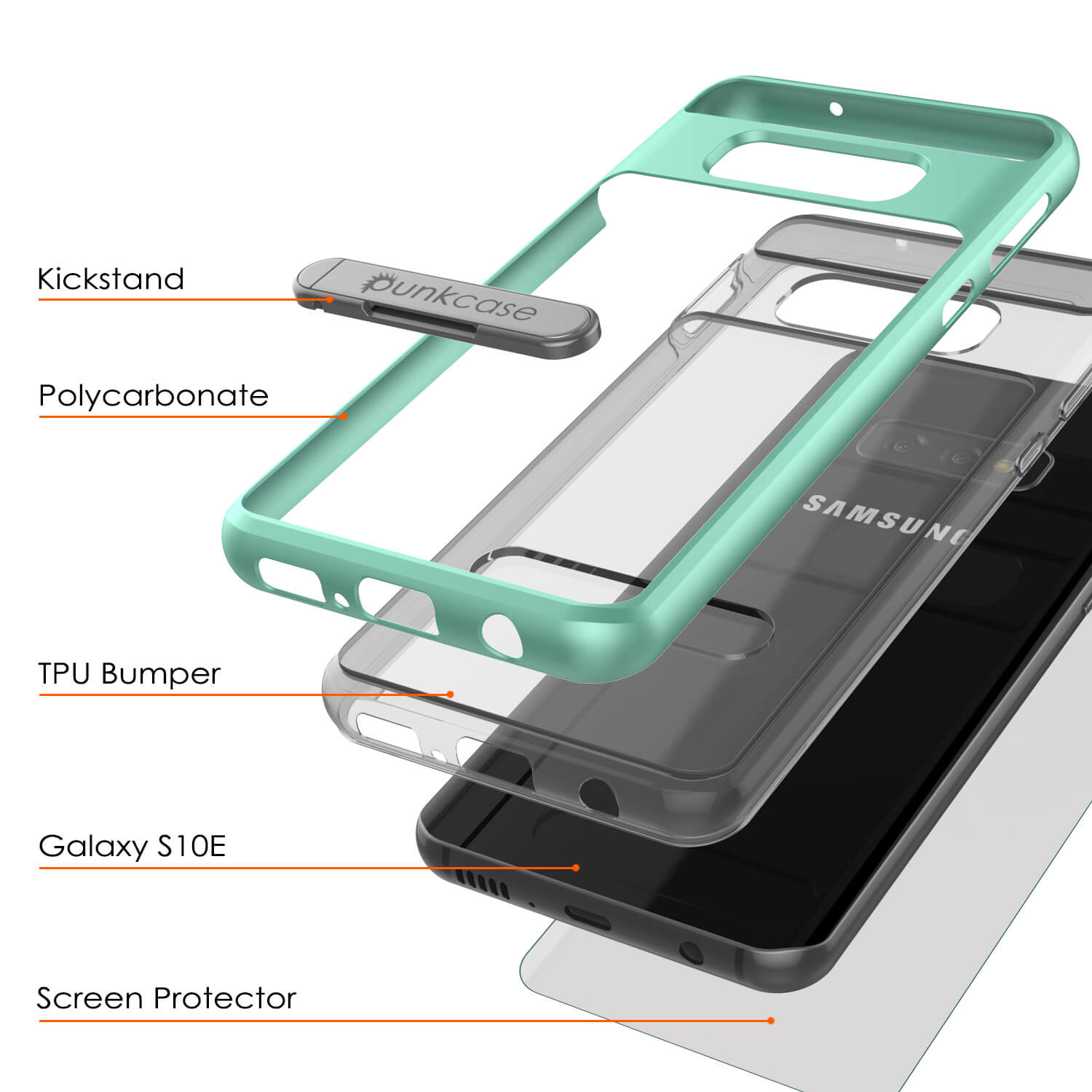 Galaxy S10e Case, PUNKcase [LUCID 3.0 Series] [Slim Fit] Armor Cover w/ Integrated Screen Protector [Teal]