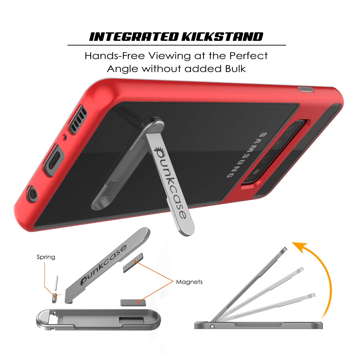 Galaxy S10+ Plus Case, PUNKcase [LUCID 3.0 Series] [Slim Fit] Armor Cover w/ Integrated Screen Protector [Red]