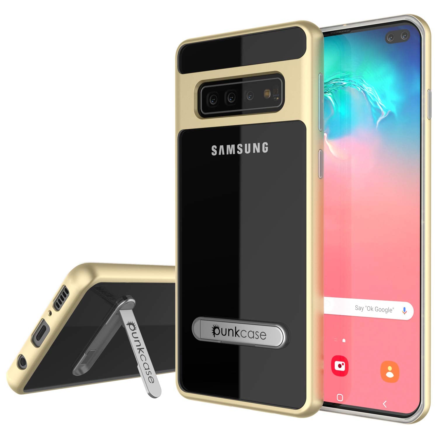 Galaxy S10 Case, PUNKcase [LUCID 3.0 Series] [Slim Fit] Armor Cover w/ Integrated Screen Protector [Gold]