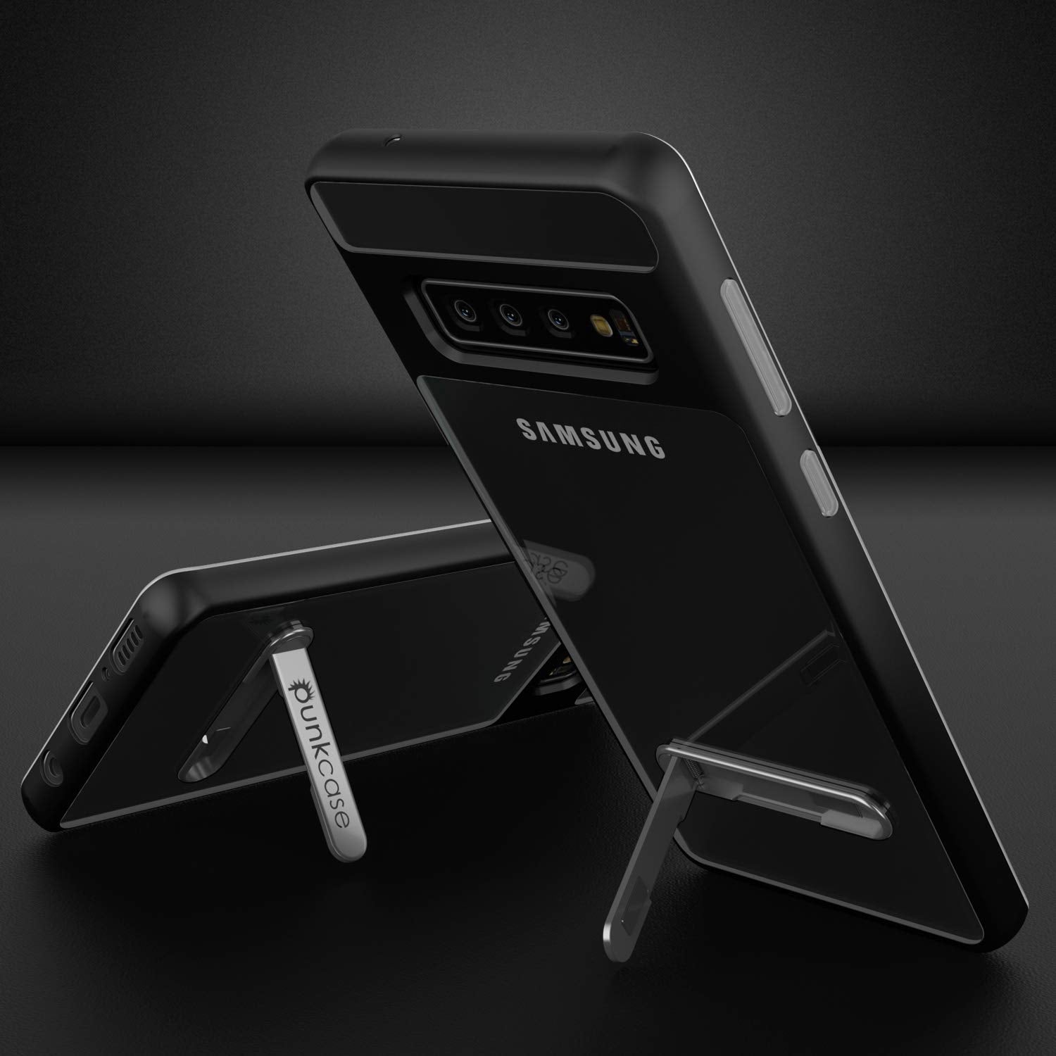 Galaxy S10 Case, PUNKcase [LUCID 3.0 Series] [Slim Fit] [Clear Back] Armor Cover w/ Integrated Screen Protector [Black]