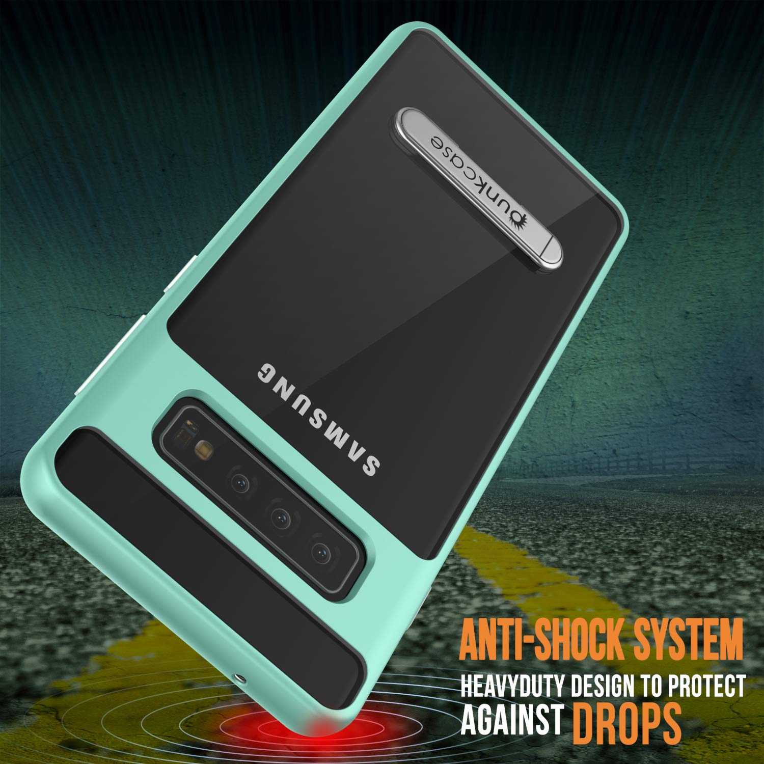 Galaxy S10+ Plus Case, PUNKcase [LUCID 3.0 Series] [Slim Fit] Armor Cover w/ Integrated Screen Protector [Teal]