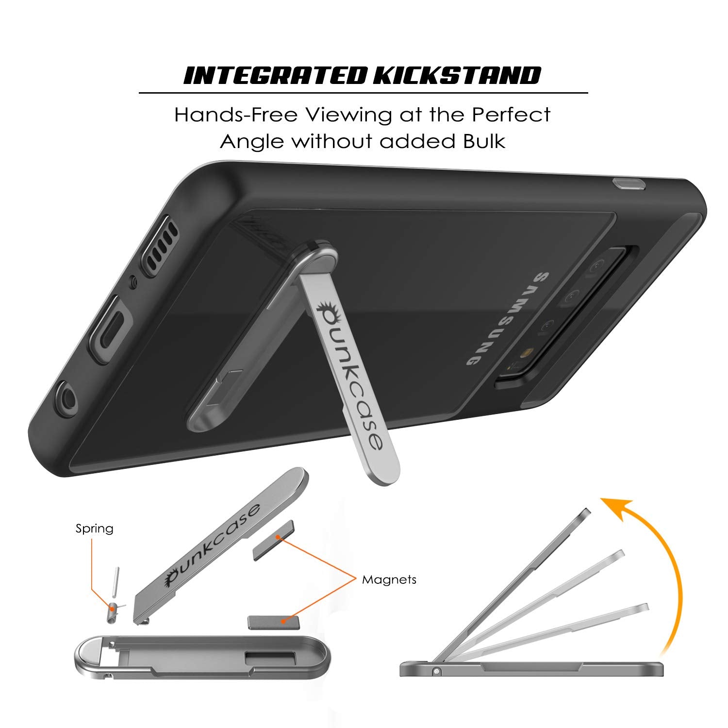 Galaxy S10 Case, PUNKcase [LUCID 3.0 Series] [Slim Fit] [Clear Back] Armor Cover w/ Integrated Screen Protector [Black]