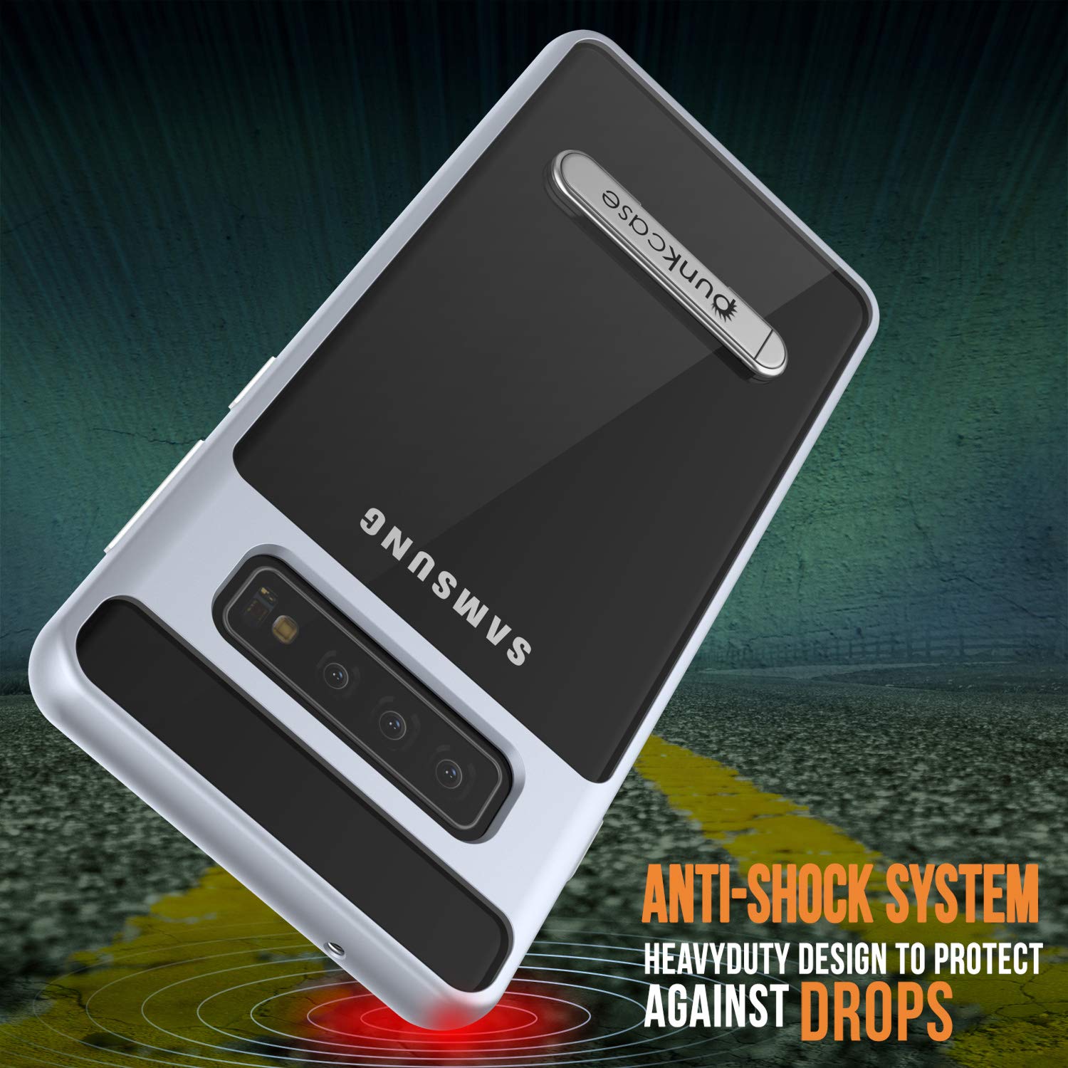 Galaxy S10 Case, PUNKcase [LUCID 3.0 Series] [Slim Fit] Armor Cover w/ Integrated Screen Protector [Silver]