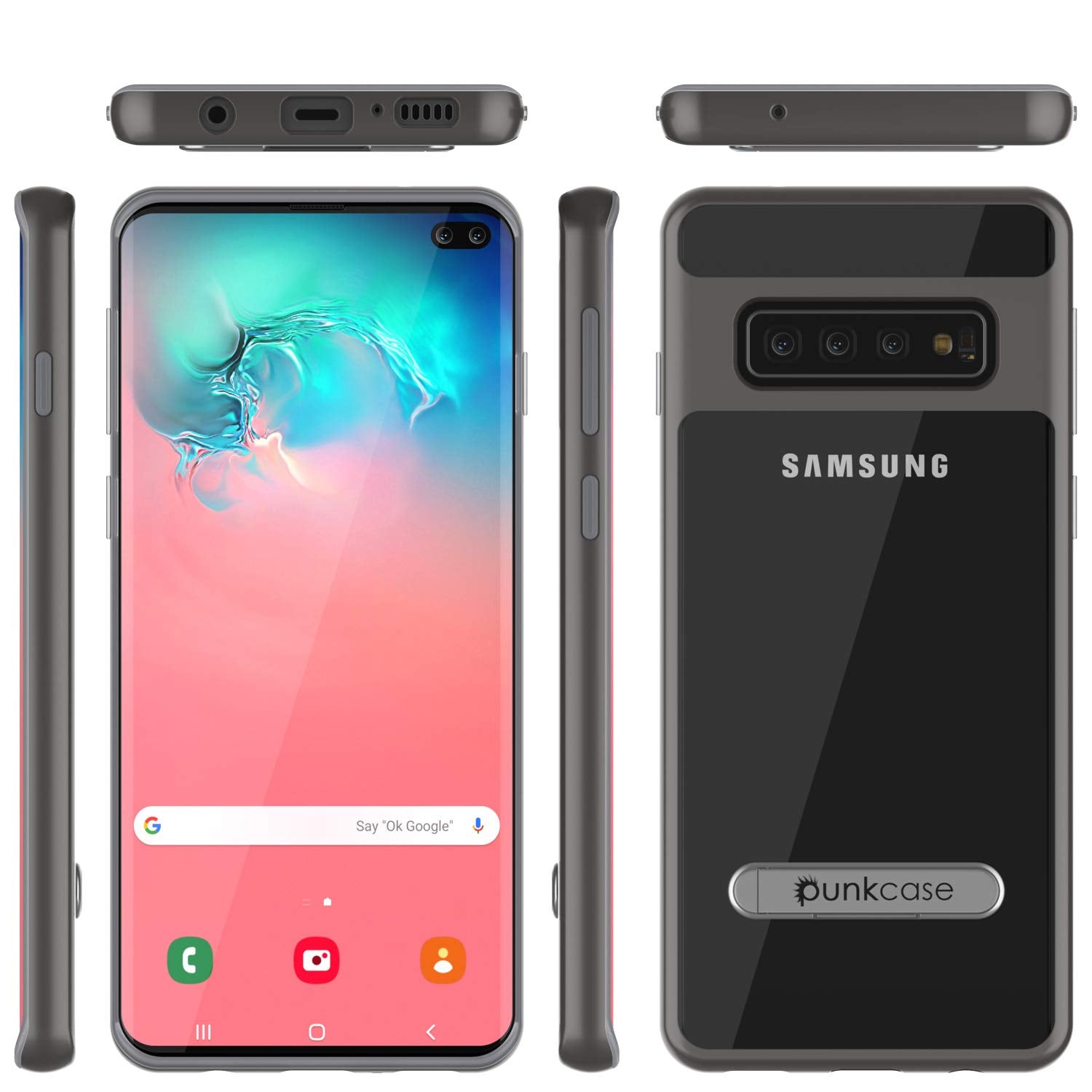 Galaxy S10 Case, PUNKcase [LUCID 3.0 Series] [Slim Fit] Armor Cover w/ Integrated Screen Protector [Grey]