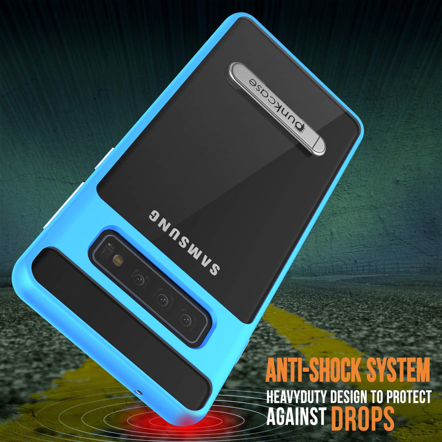 Galaxy S10+ Plus Case, PUNKcase [LUCID 3.0 Series] [Slim Fit] Armor Cover w/ Integrated Screen Protector [Blue]