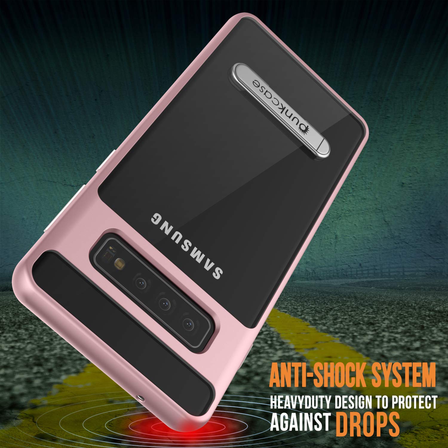 Galaxy S10+ Plus Case, PUNKcase [LUCID 3.0 Series] [Slim Fit] Armor Cover w/ Integrated Screen Protector [Rose Gold]