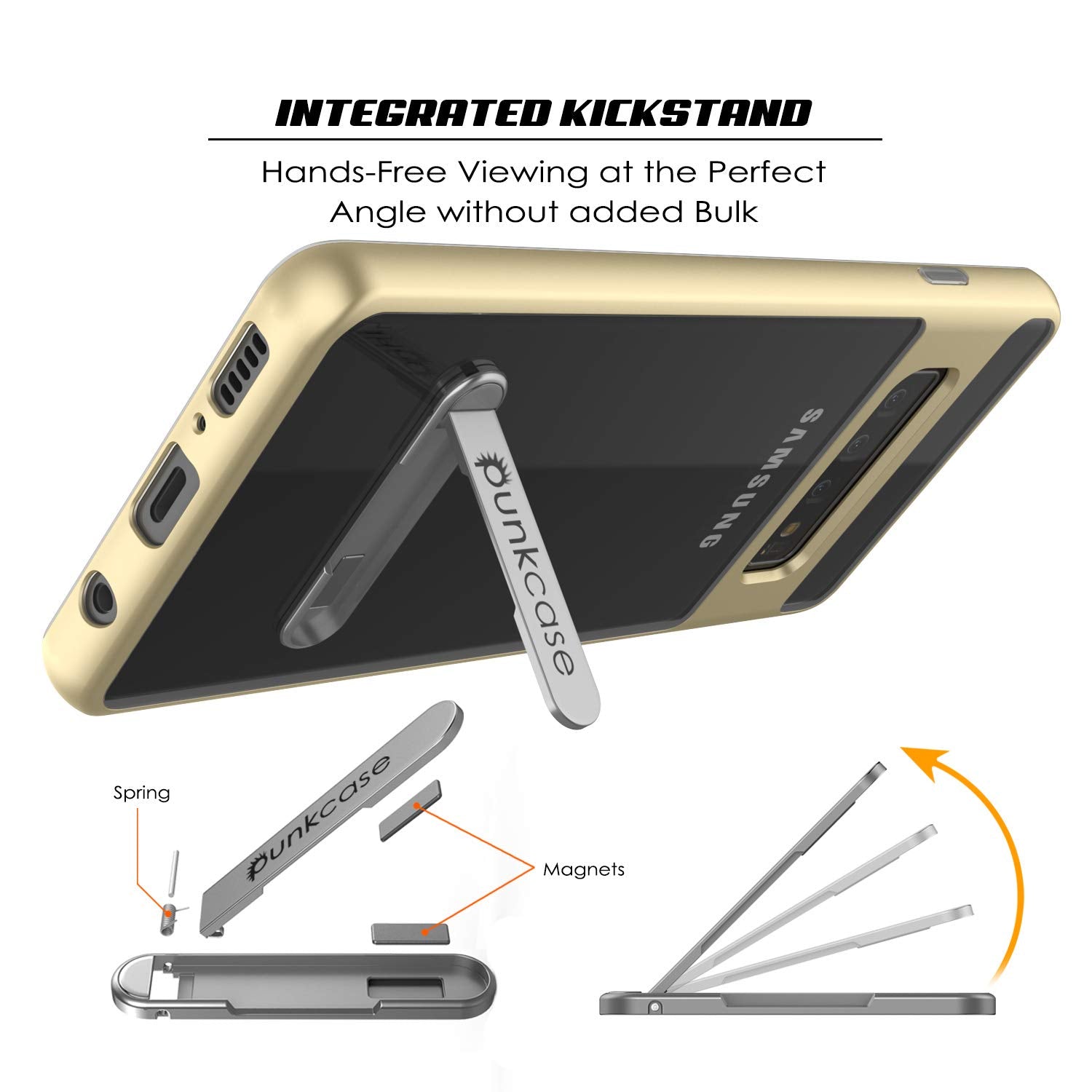 Galaxy S10+ Plus Case, PUNKcase [LUCID 3.0 Series] [Slim Fit] Armor Cover w/ Integrated Screen Protector [Gold]