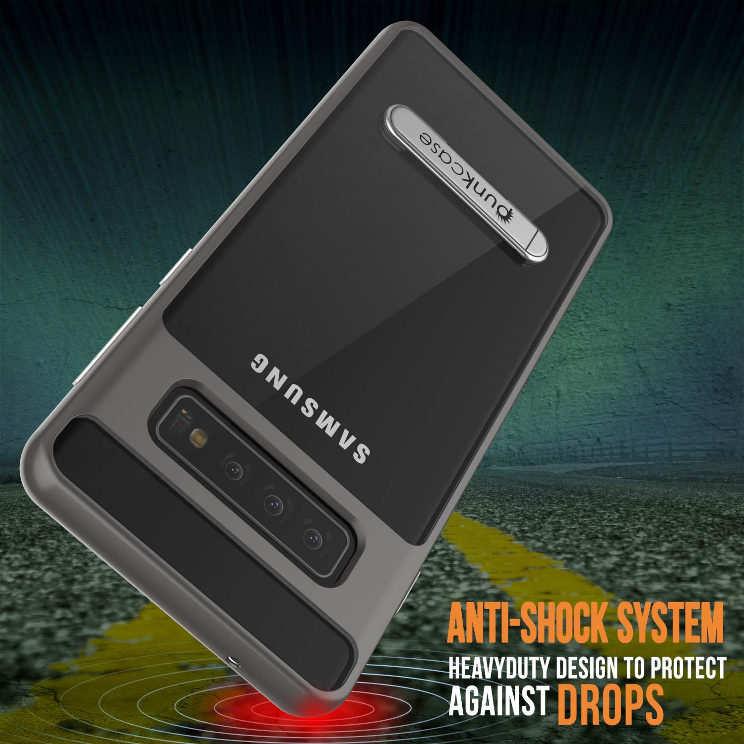 Galaxy S10 Case, PUNKcase [LUCID 3.0 Series] [Slim Fit] Armor Cover w/ Integrated Screen Protector [Grey]