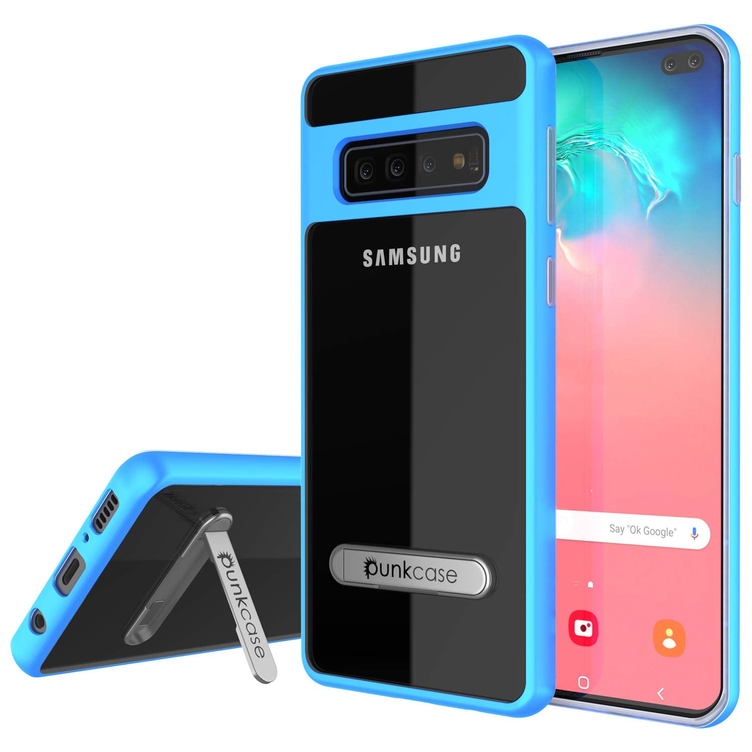 Galaxy S10+ Plus Case, PUNKcase [LUCID 3.0 Series] [Slim Fit] Armor Cover w/ Integrated Screen Protector [Blue]