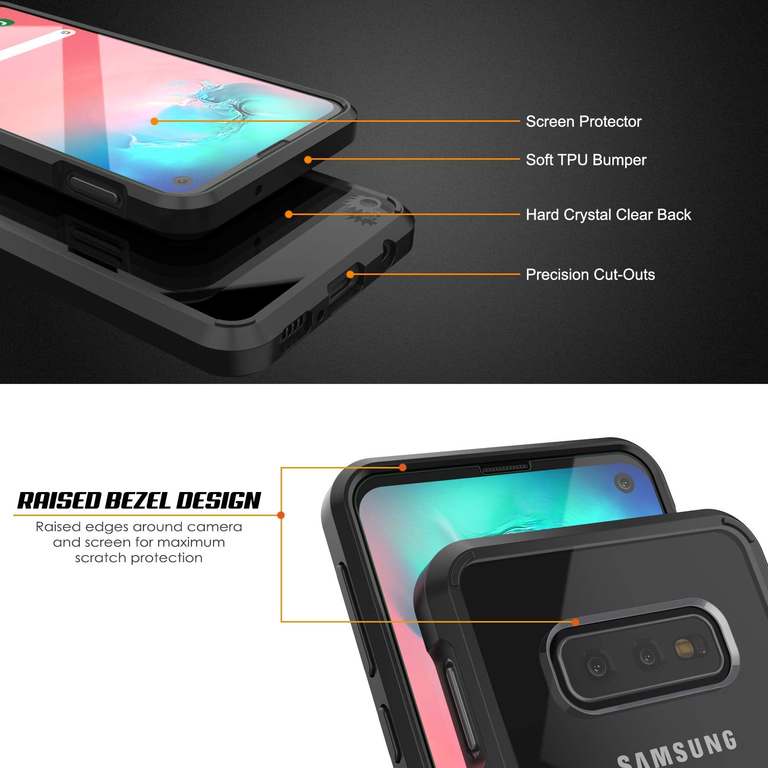 S10e Case Punkcase® LUCID 2.0 Black Series w/ PUNK SHIELD Screen Protector | Ultra Fit