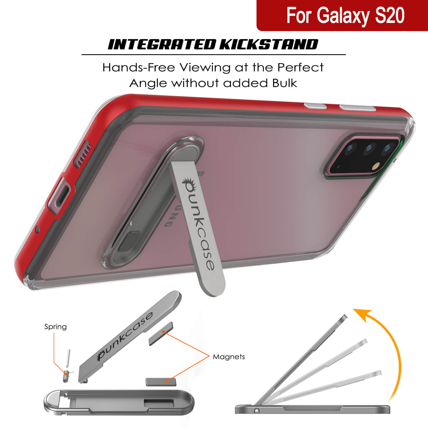 Galaxy S20 Case, PUNKcase [LUCID 3.0 Series] [Slim Fit] Armor Cover w/ Integrated Screen Protector [Red]
