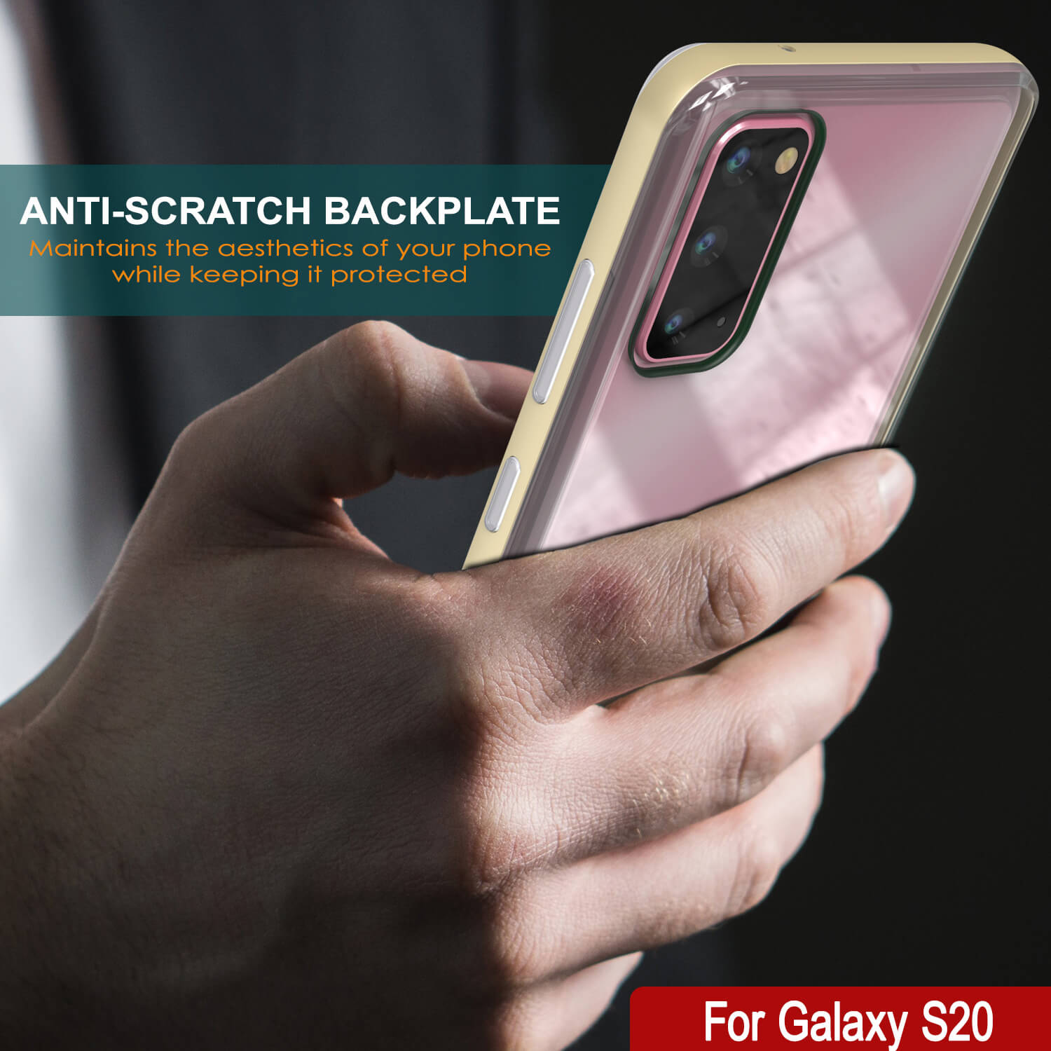 Galaxy S20 Case, PUNKcase [LUCID 3.0 Series] [Slim Fit] Armor Cover w/ Integrated Screen Protector [Gold]