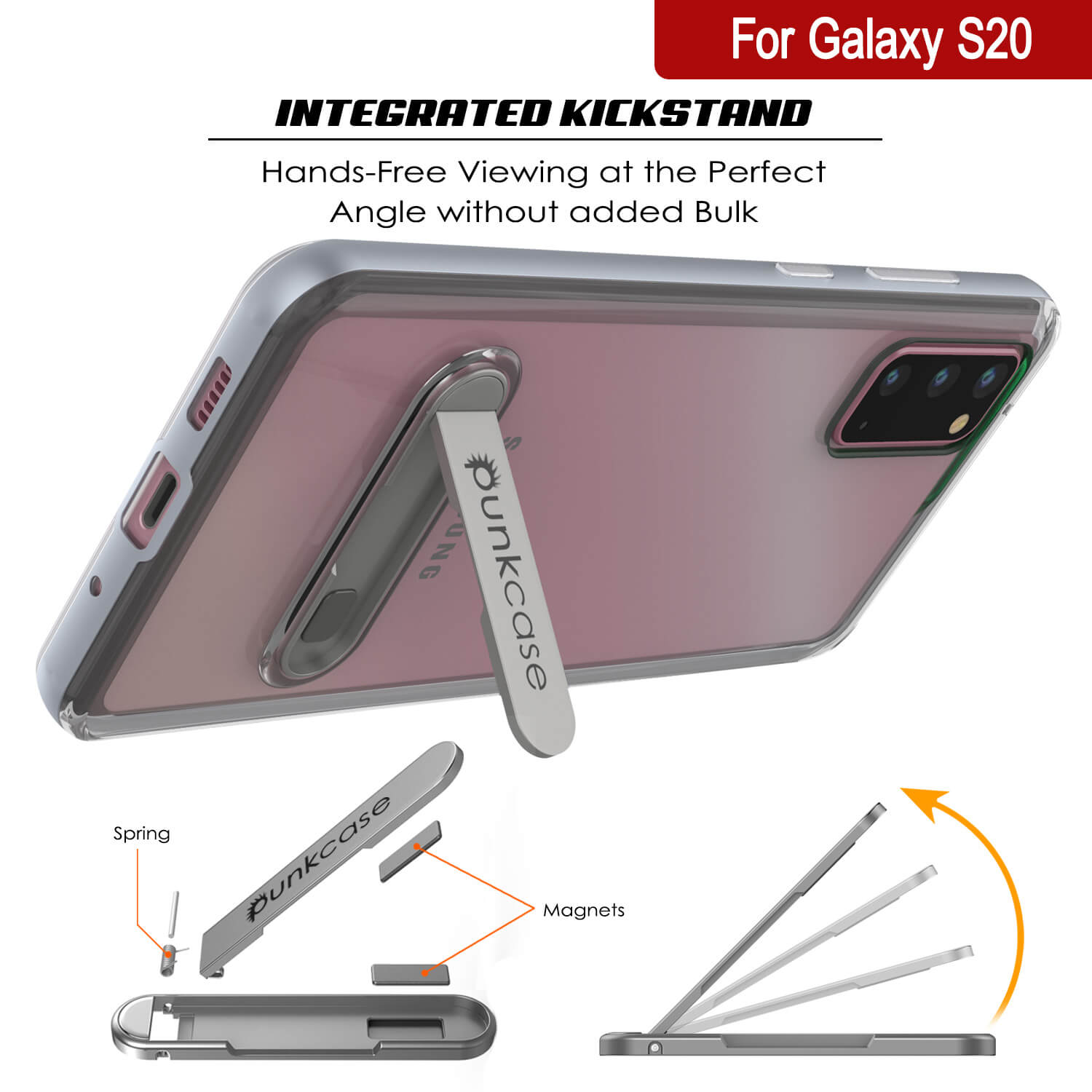 Galaxy S20 Case, PUNKcase [LUCID 3.0 Series] [Slim Fit] Armor Cover w/ Integrated Screen Protector [Silver]