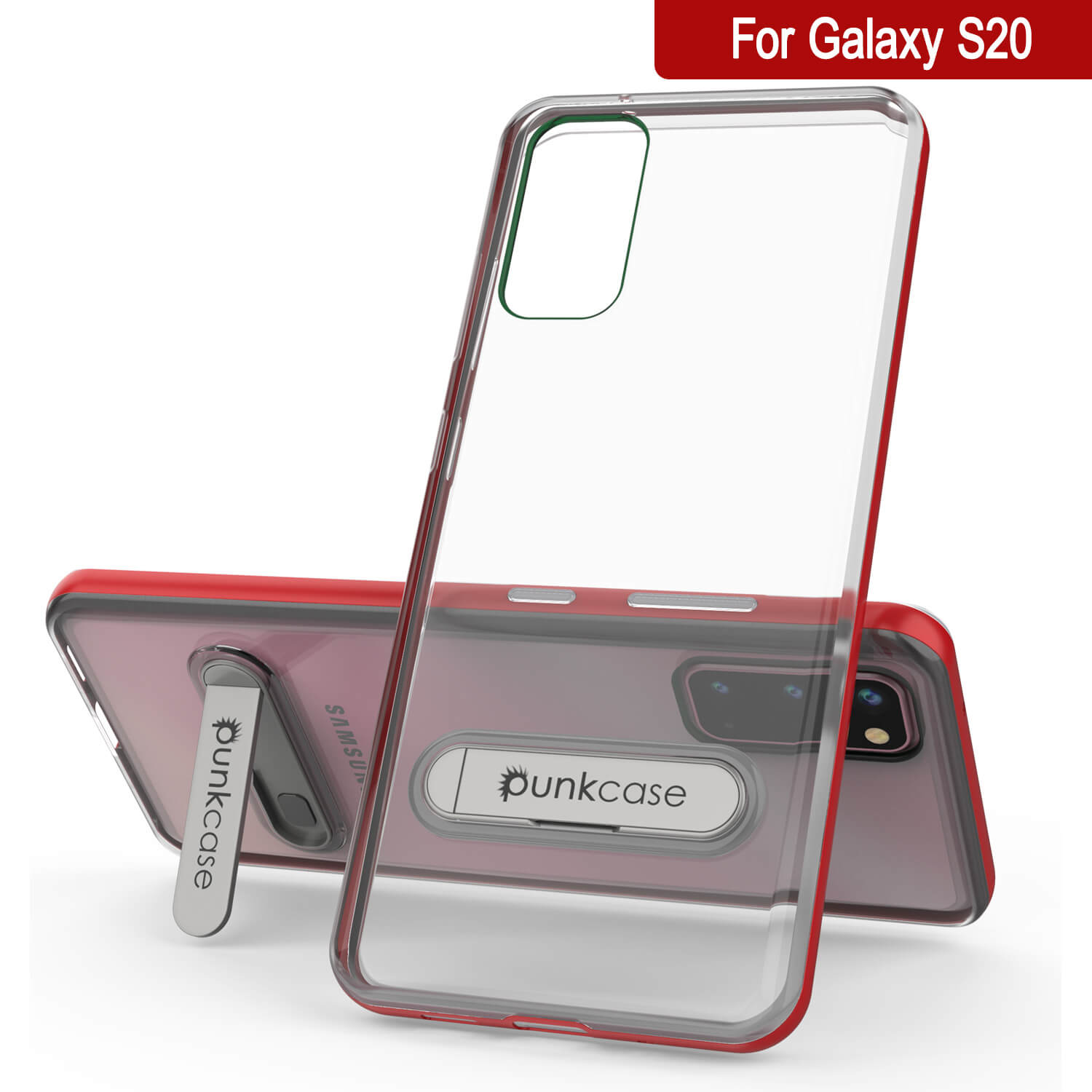 Galaxy S20 Case, PUNKcase [LUCID 3.0 Series] [Slim Fit] Armor Cover w/ Integrated Screen Protector [Red]