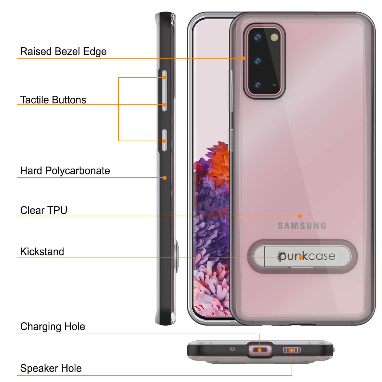 Galaxy S20 Case, PUNKcase [LUCID 3.0 Series] [Slim Fit] Armor Cover w/ Integrated Screen Protector [Black]