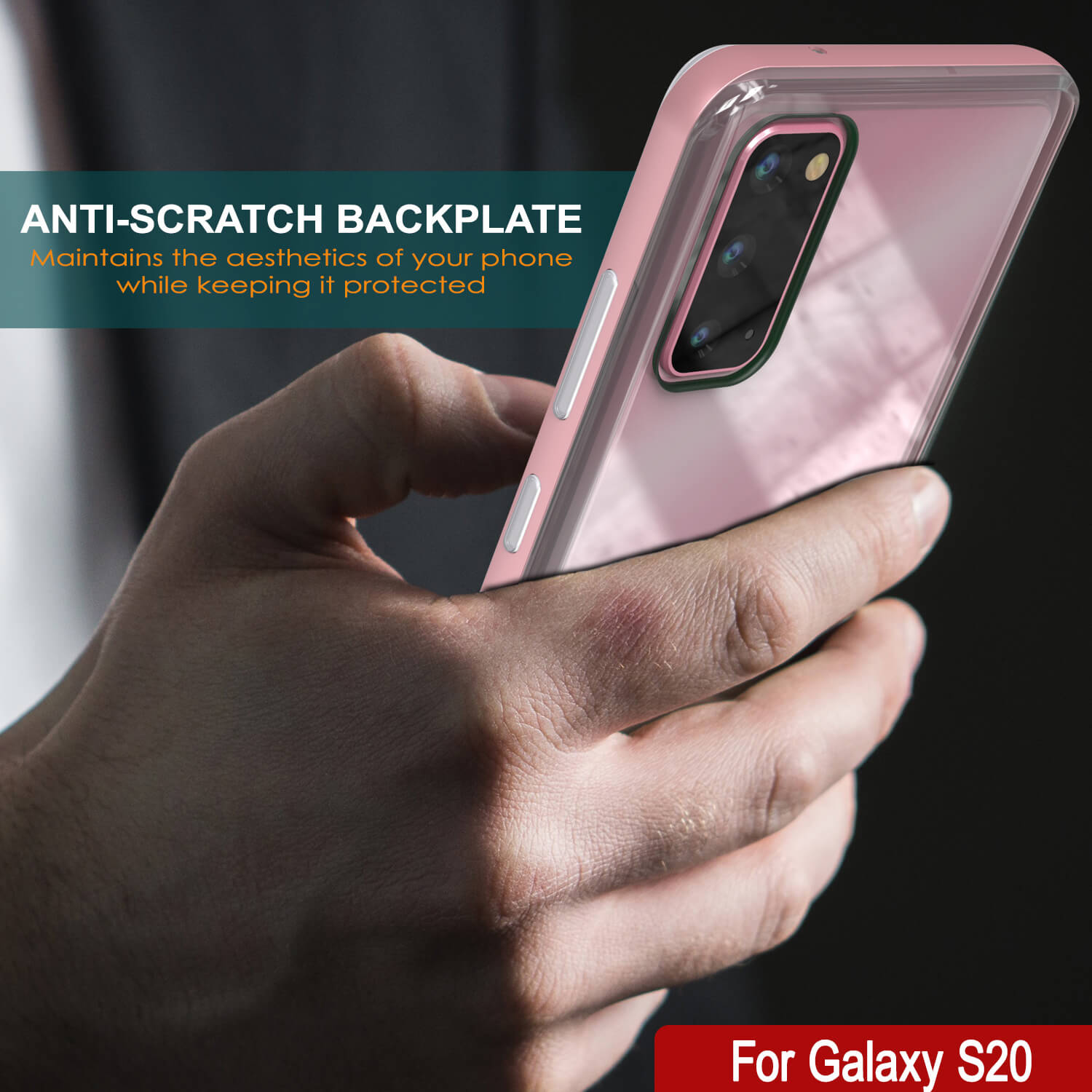 Galaxy S20 Case, PUNKcase [LUCID 3.0 Series] [Slim Fit] Armor Cover w/ Integrated Screen Protector [Rose Gold]