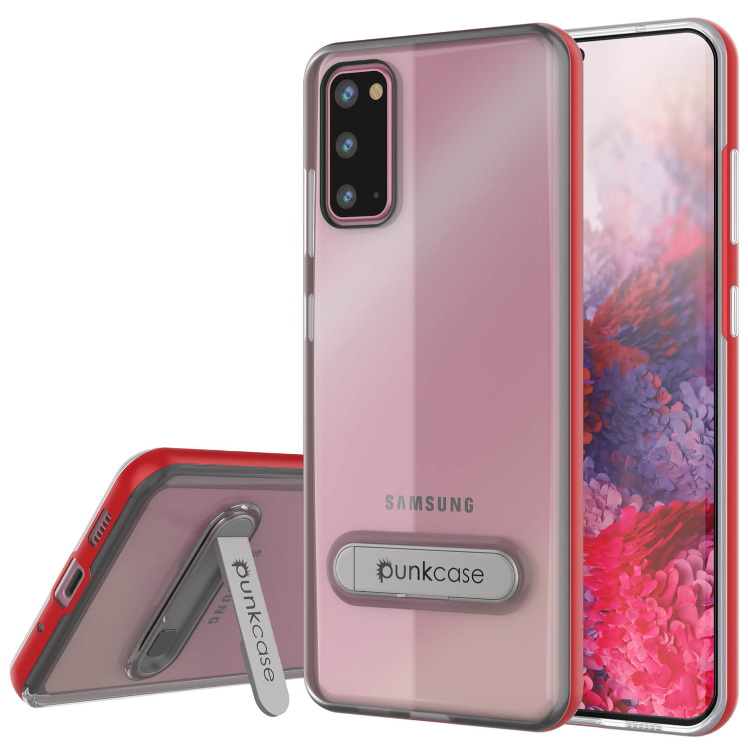 Galaxy S20 Case, PUNKcase [LUCID 3.0 Series] [Slim Fit] Armor Cover w/ Integrated Screen Protector [Red]