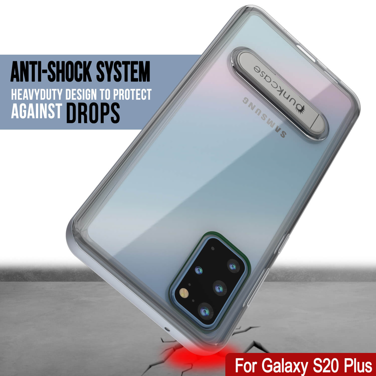 Galaxy S20+ Plus Case, PUNKcase [LUCID 3.0 Series] [Slim Fit] Armor Cover w/ Integrated Screen Protector [Silver]